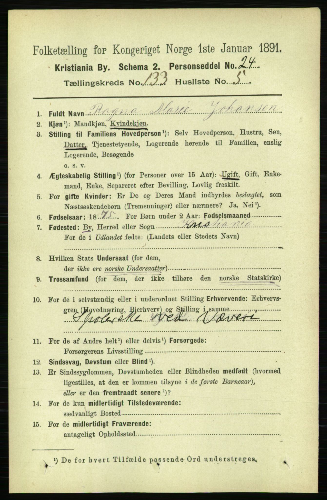 RA, 1891 census for 0301 Kristiania, 1891, p. 72641