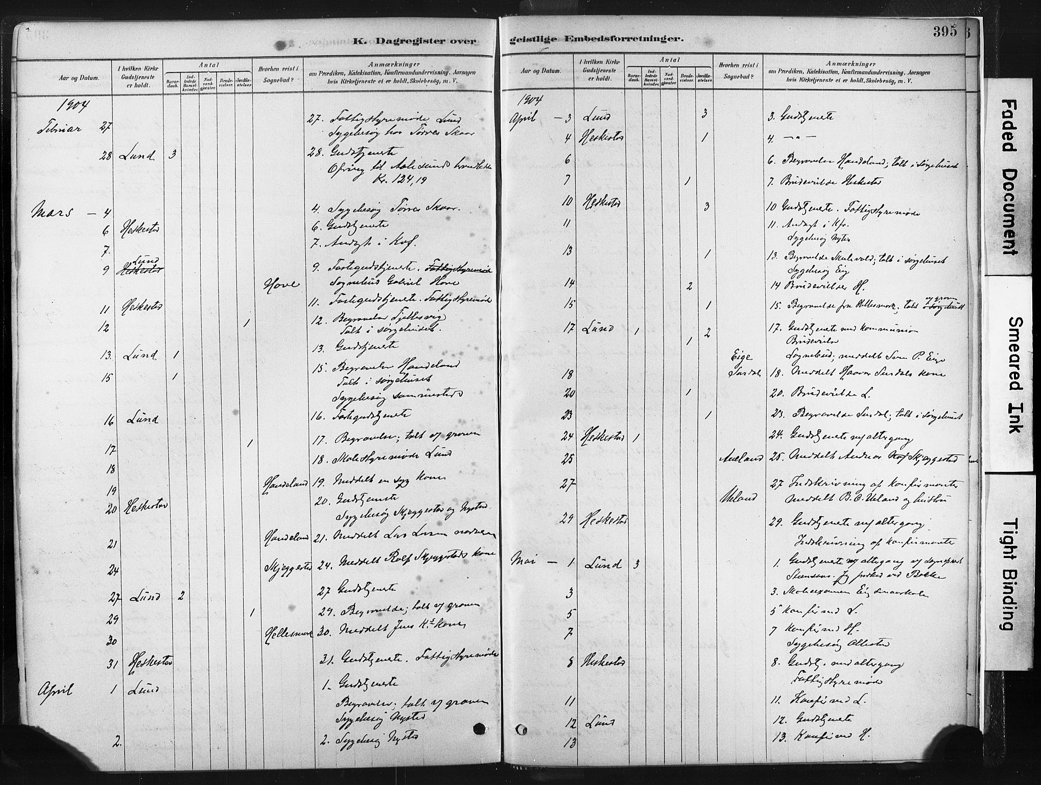 Lund sokneprestkontor, SAST/A-101809/S06/L0011: Parish register (official) no. A 10, 1877-1904, p. 395