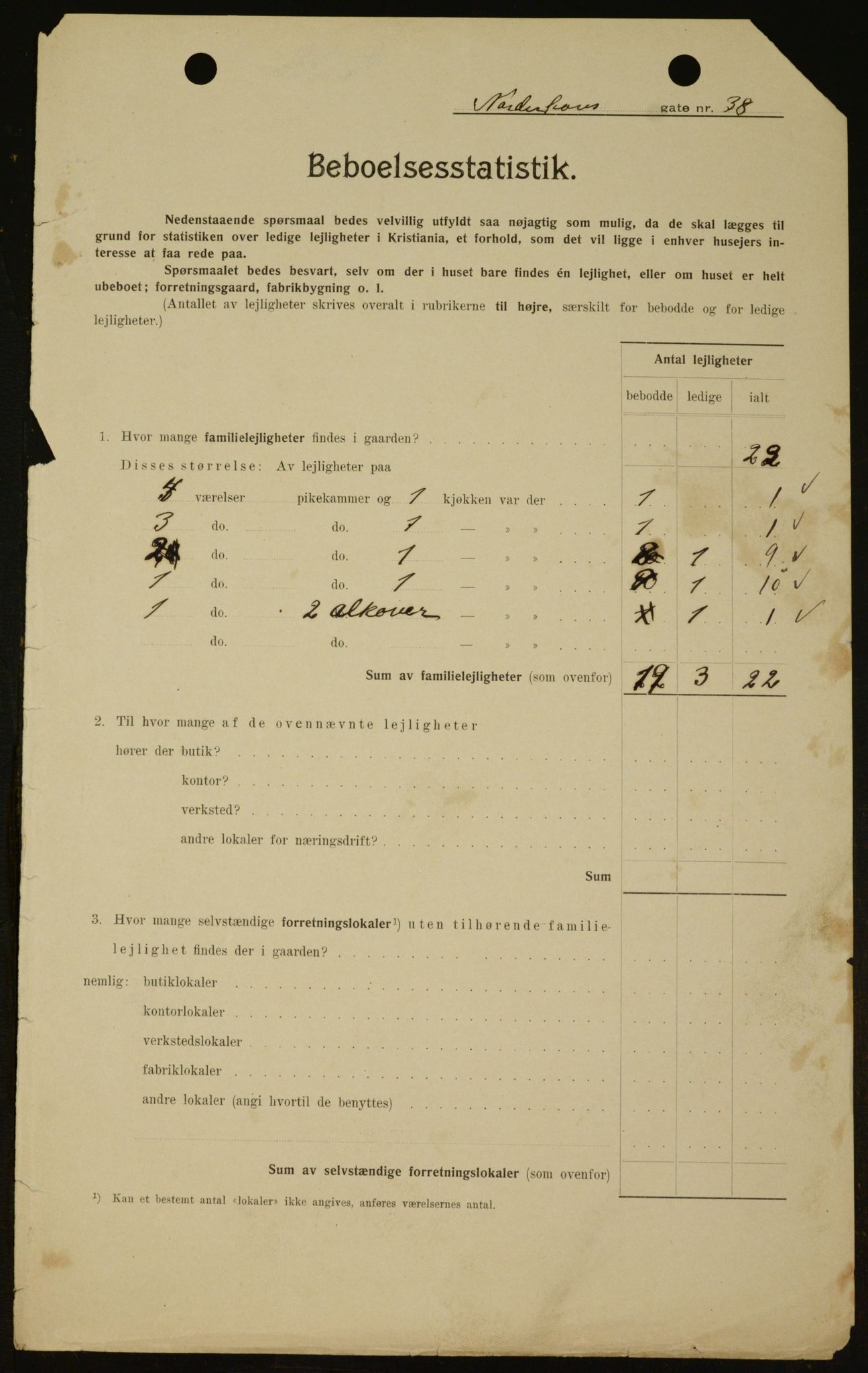 OBA, Municipal Census 1909 for Kristiania, 1909, p. 66162