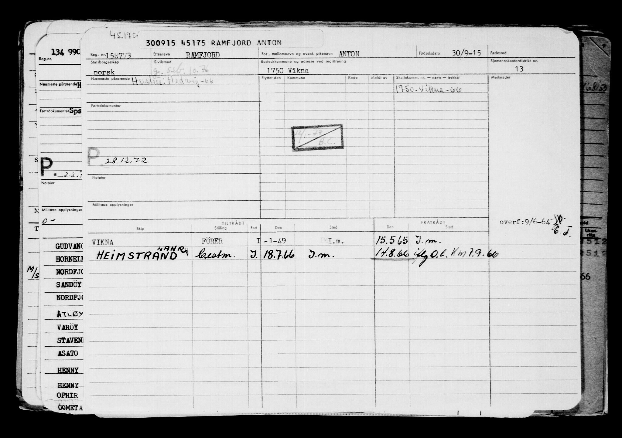 Direktoratet for sjømenn, AV/RA-S-3545/G/Gb/L0133: Hovedkort, 1915, p. 391