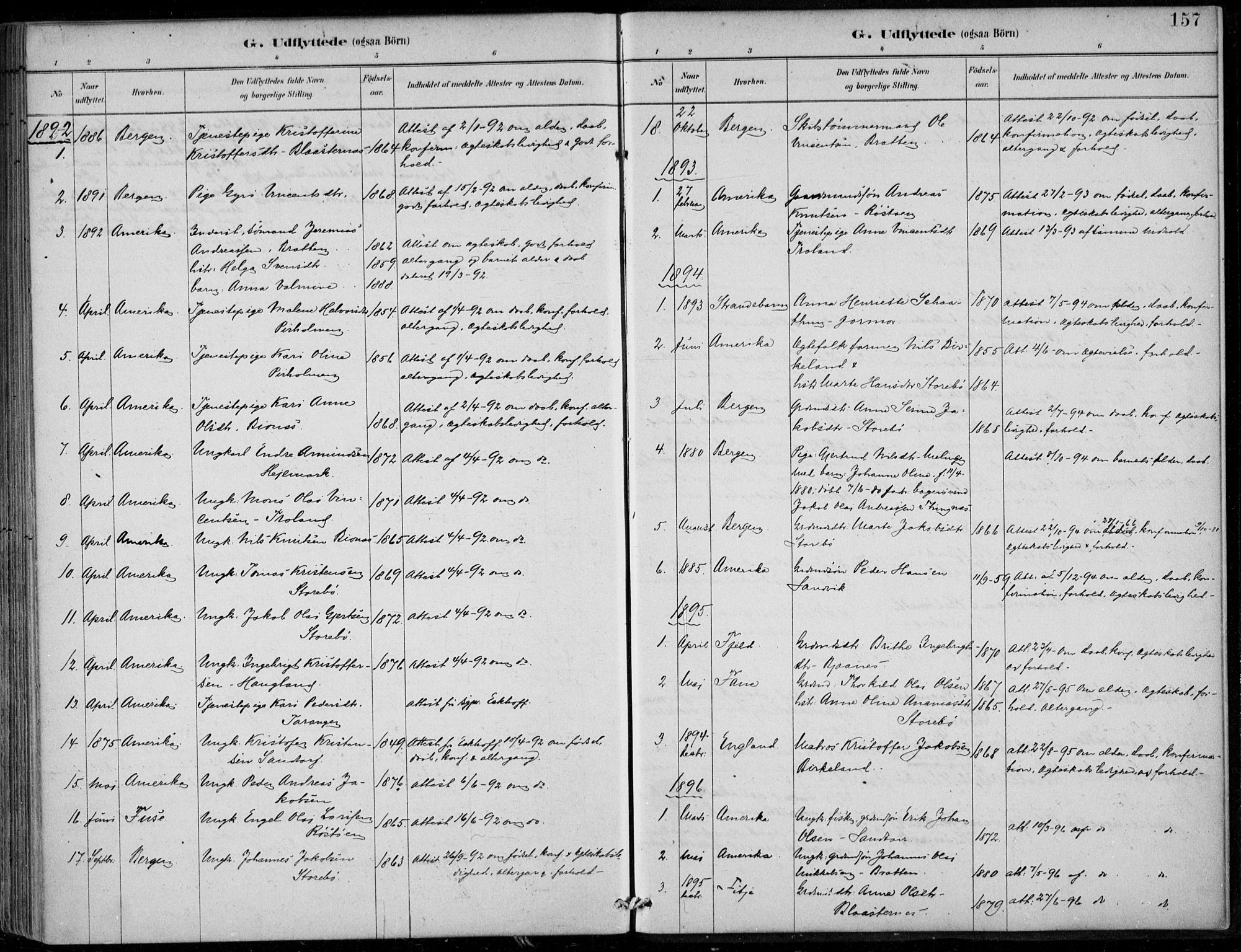 Sund sokneprestembete, AV/SAB-A-99930: Parish register (official) no. C  1, 1882-1899, p. 157