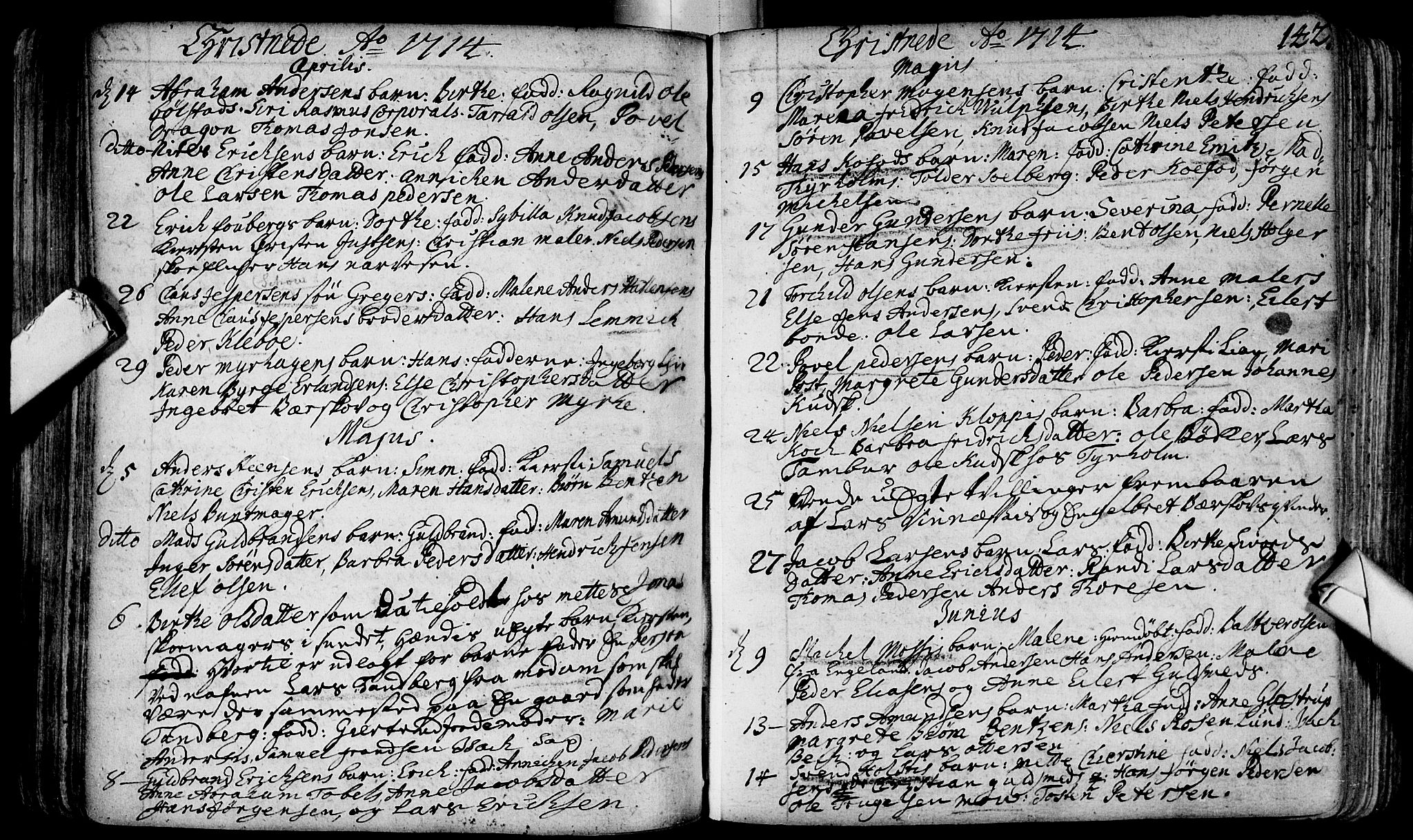 Bragernes kirkebøker, AV/SAKO-A-6/F/Fa/L0003: Parish register (official) no. I 3, 1706-1734, p. 142