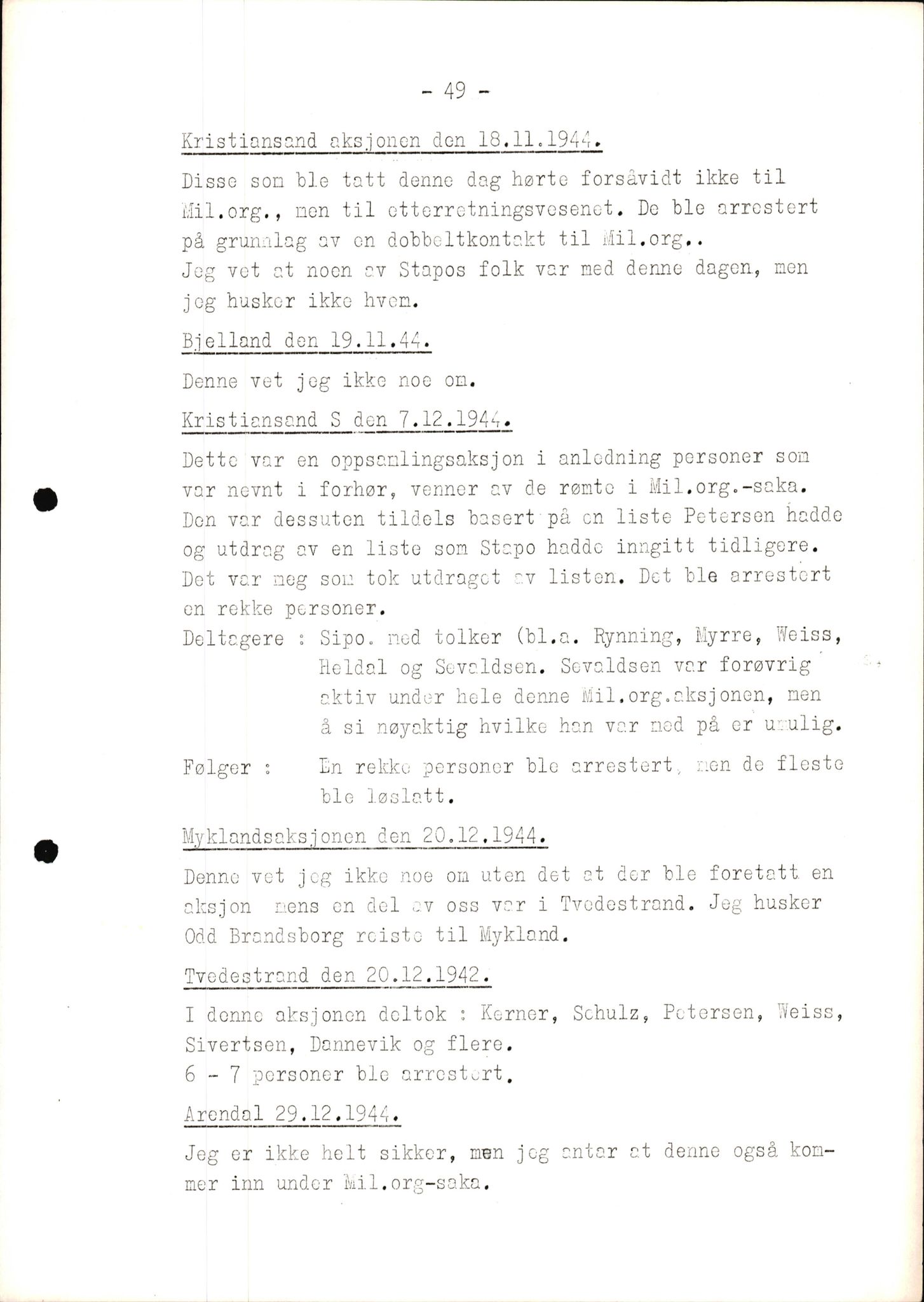 Rudolf Kerner - rapporter, AV/SAK-D/1272/F/L0001: Rapporter vedr. det tyske sikkerhetspolitiets aksjoner, 1946, p. 49