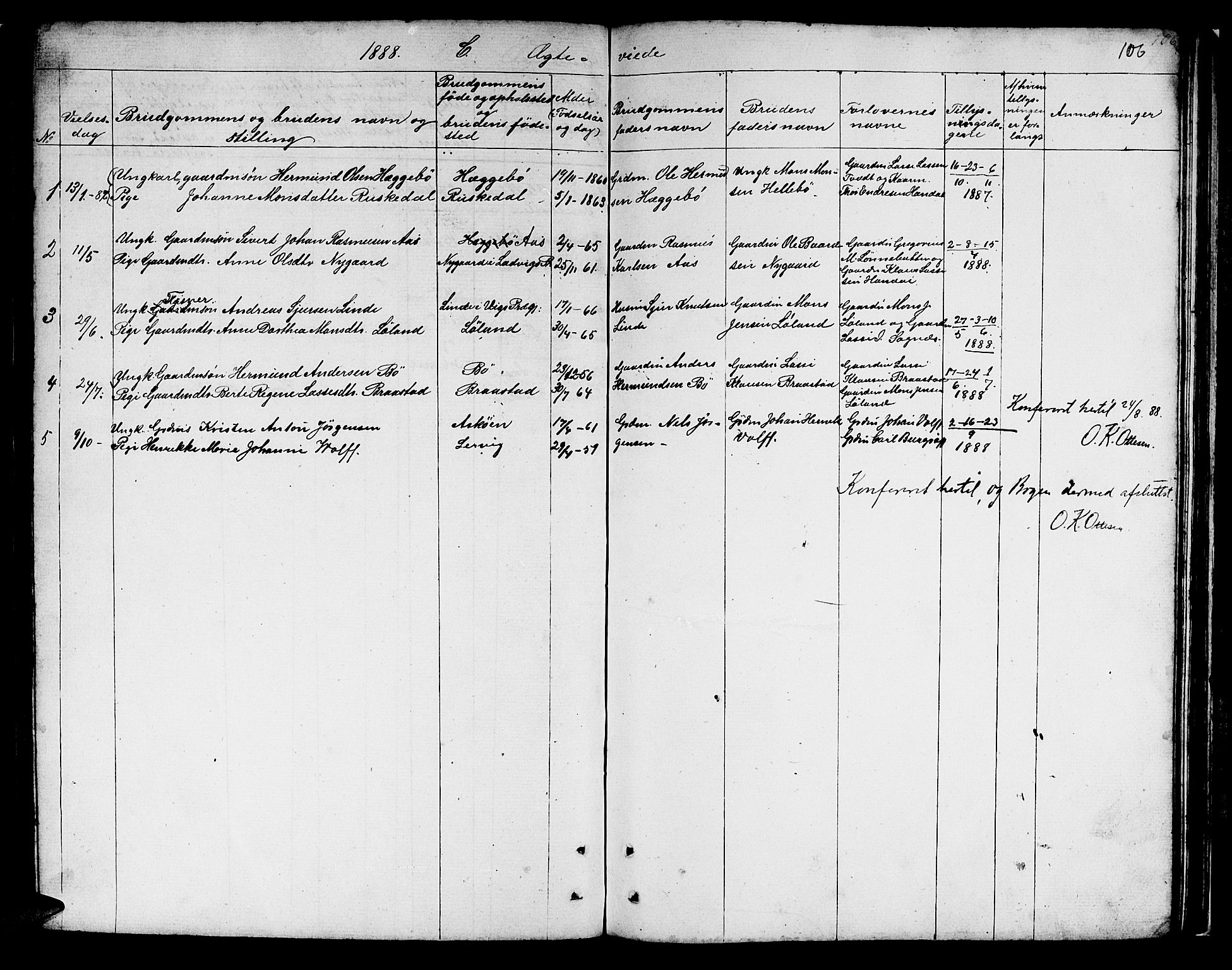 Hyllestad sokneprestembete, AV/SAB-A-80401: Parish register (copy) no. B 1, 1854-1889, p. 106