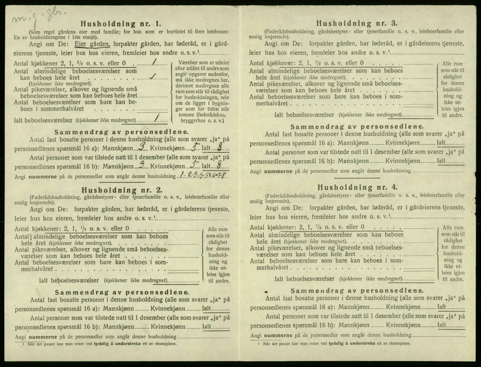 SAB, 1920 census for Stord, 1920, p. 175