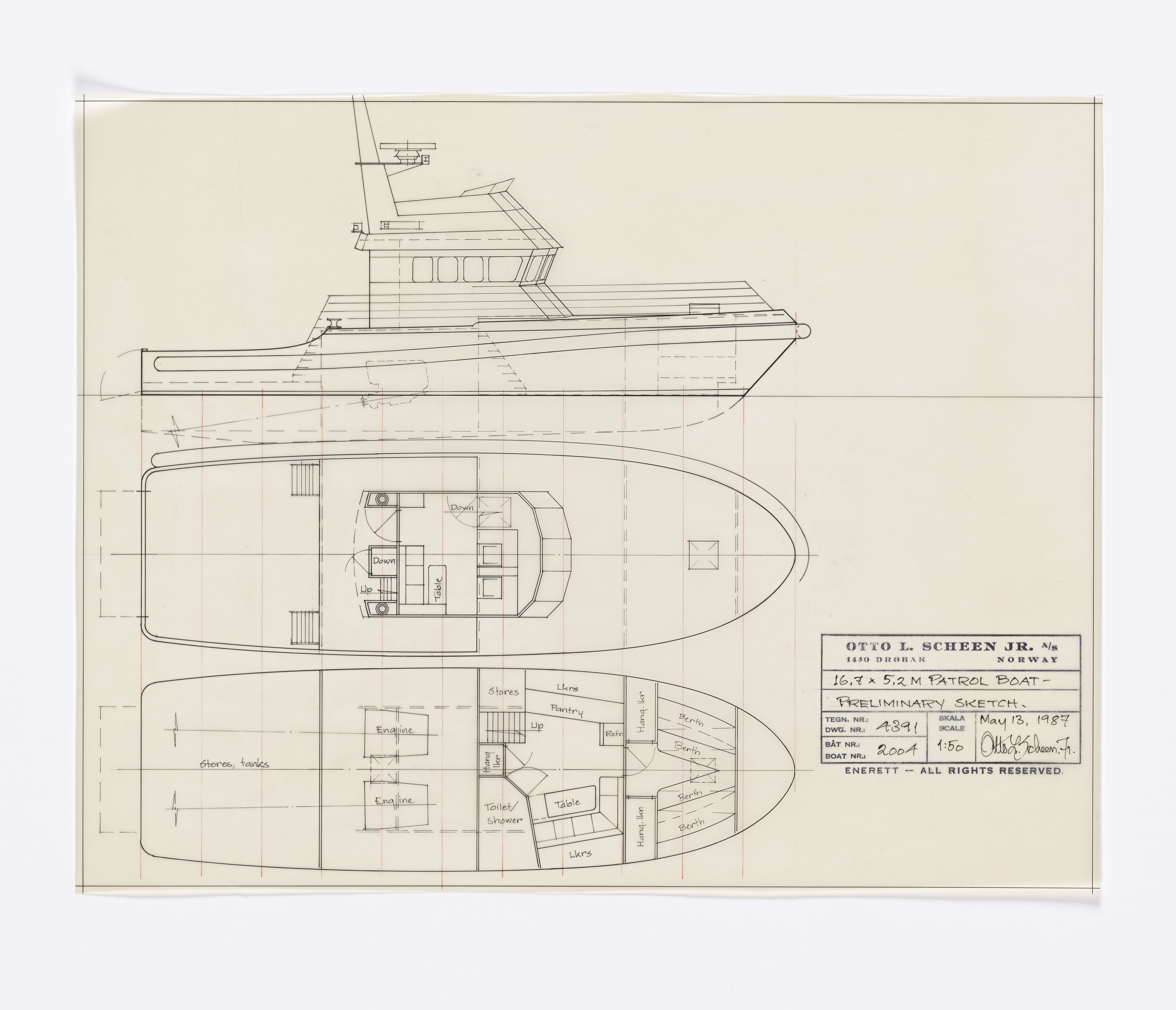 Furuholmen & Scheen, AFM/OM-1003/T/Ta/L0015/0002: Patruljebåt / Scheen, 1982-1988