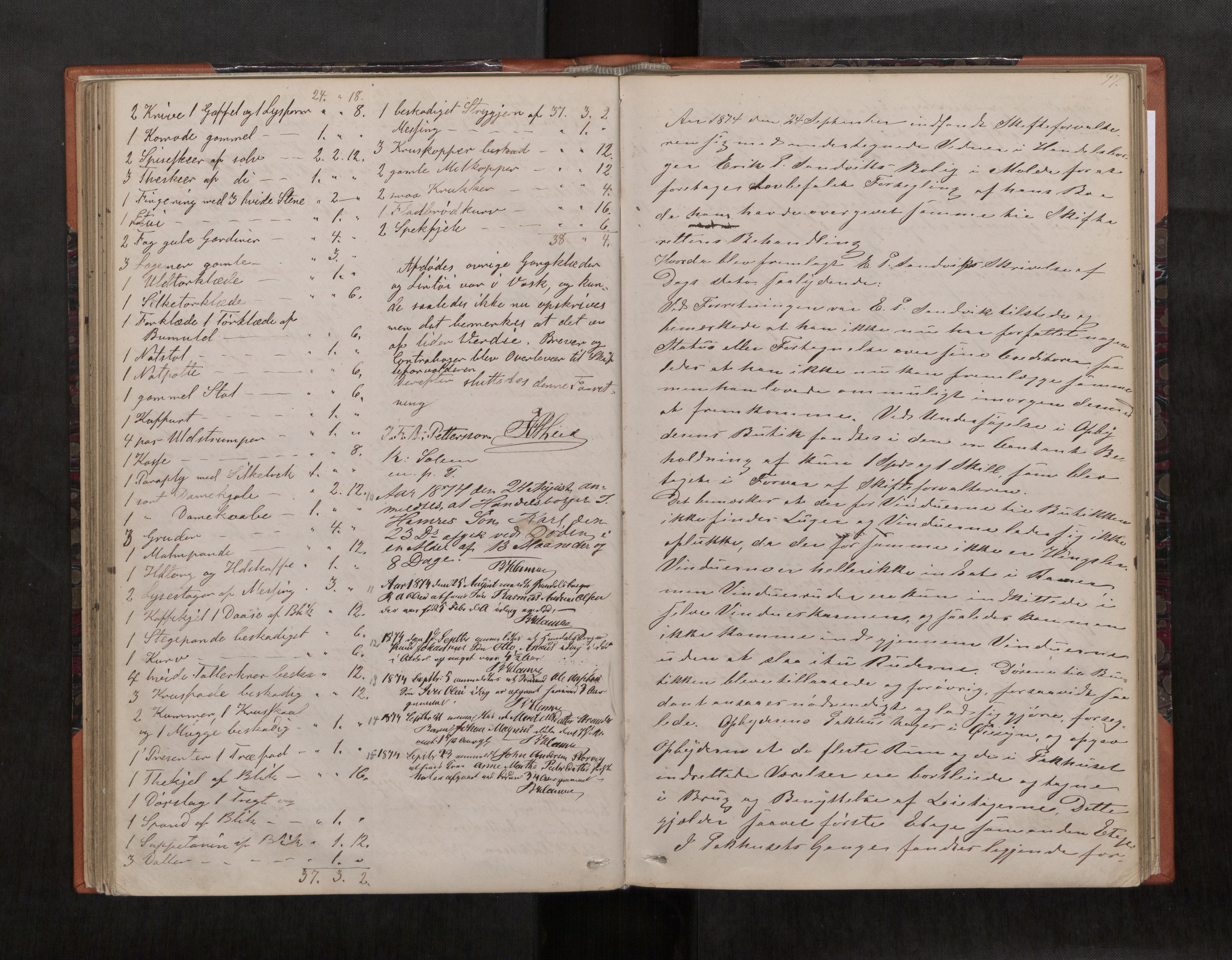 Molde byfogd, AV/SAT-A-0025/3/3C/L0002: Skifteregistreringsprotokoll, 1867-1883, p. 97