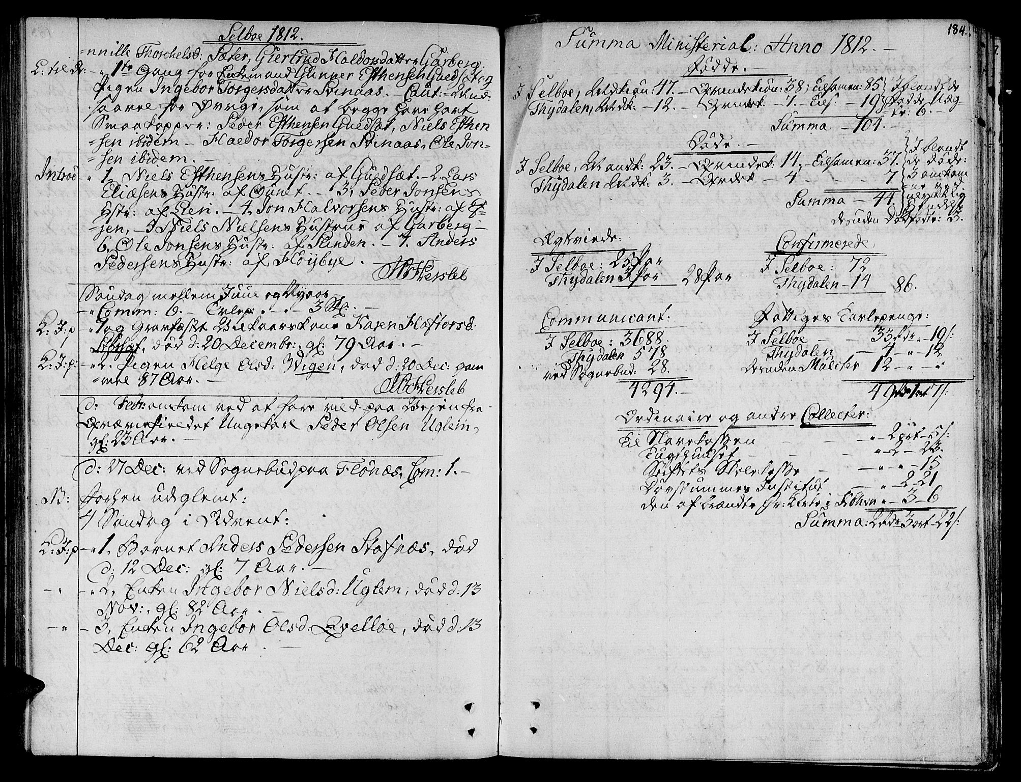 Ministerialprotokoller, klokkerbøker og fødselsregistre - Sør-Trøndelag, SAT/A-1456/695/L1140: Parish register (official) no. 695A03, 1801-1815, p. 184