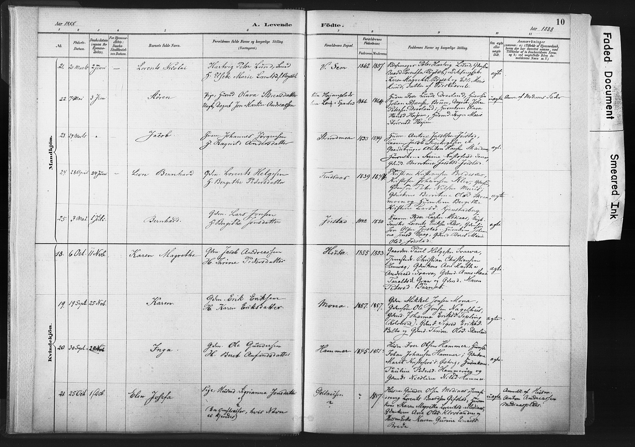 Ministerialprotokoller, klokkerbøker og fødselsregistre - Nord-Trøndelag, AV/SAT-A-1458/749/L0474: Parish register (official) no. 749A08, 1887-1903, p. 10