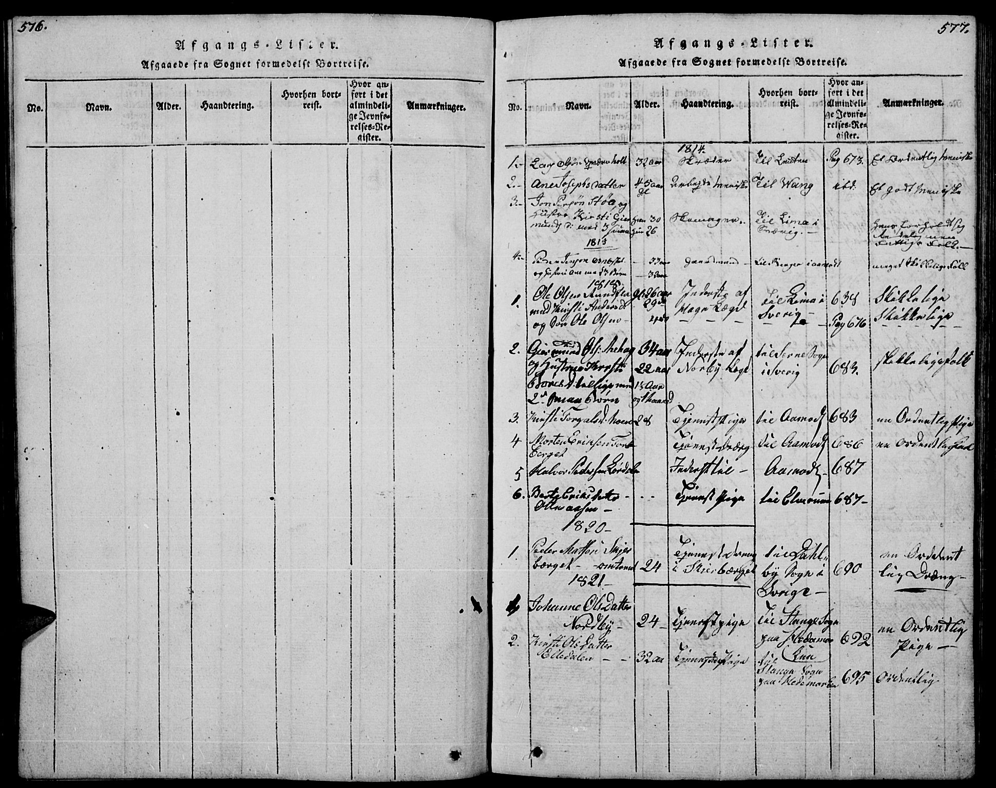Trysil prestekontor, AV/SAH-PREST-046/H/Ha/Hab/L0004: Parish register (copy) no. 4, 1814-1841, p. 576-577