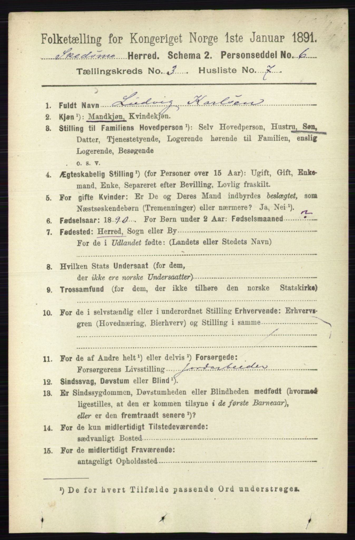 RA, 1891 census for 0231 Skedsmo, 1891, p. 1346