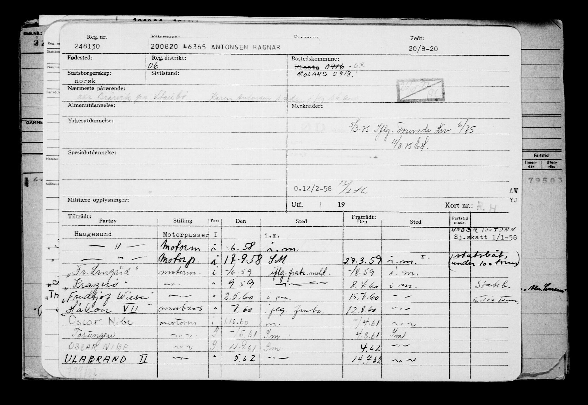 Direktoratet for sjømenn, AV/RA-S-3545/G/Gb/L0184: Hovedkort, 1920, p. 468