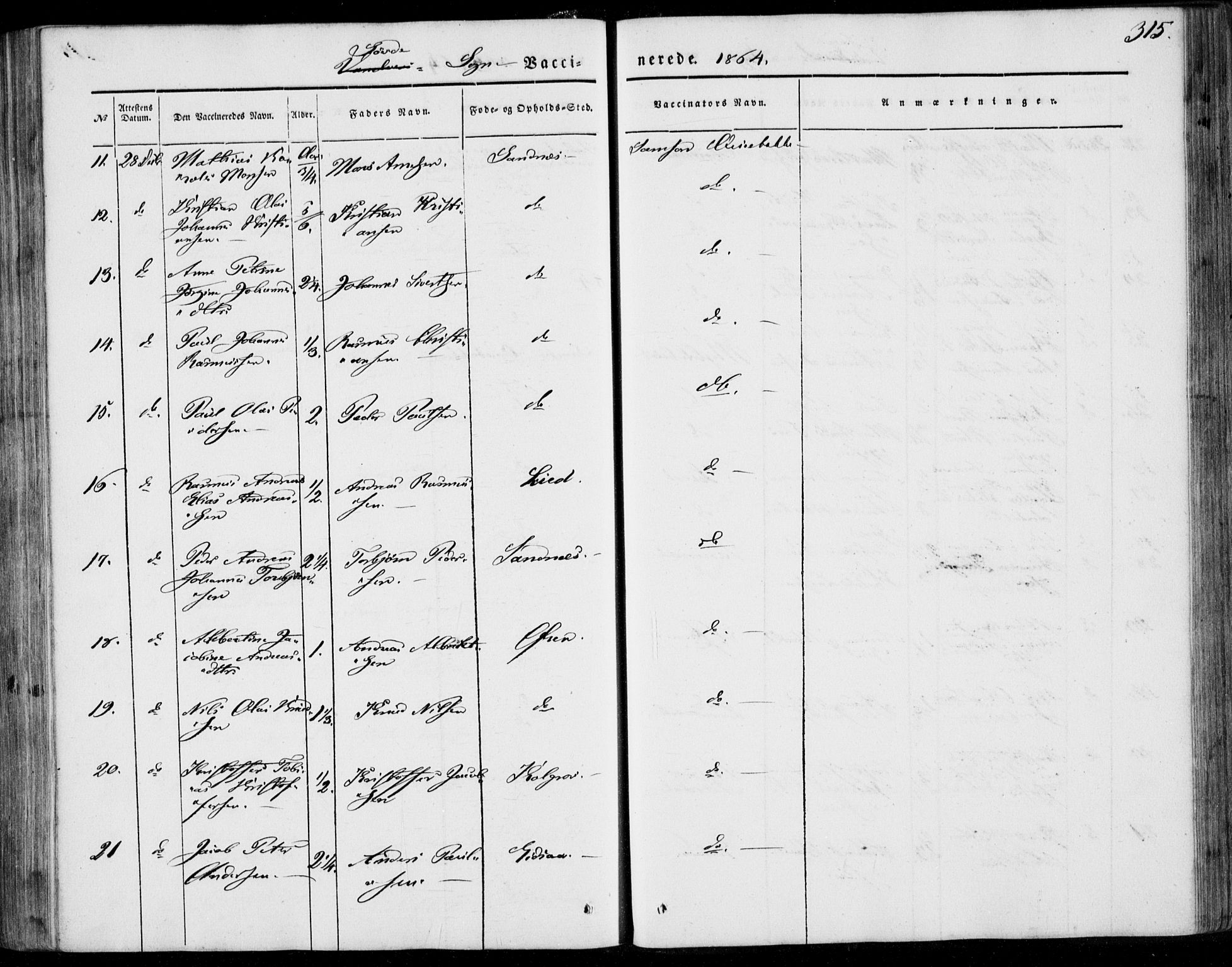 Ministerialprotokoller, klokkerbøker og fødselsregistre - Møre og Romsdal, AV/SAT-A-1454/502/L0023: Parish register (official) no. 502A01, 1844-1873, p. 315