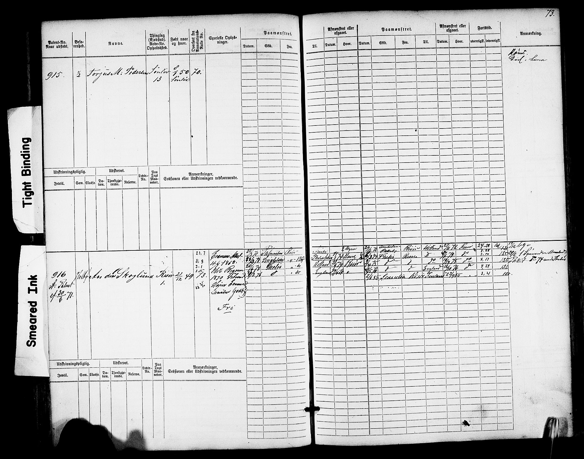 Risør mønstringskrets, SAK/2031-0010/F/Fb/L0011: Hovedrulle nr 771-1527, T-10, 1861-1884, p. 75