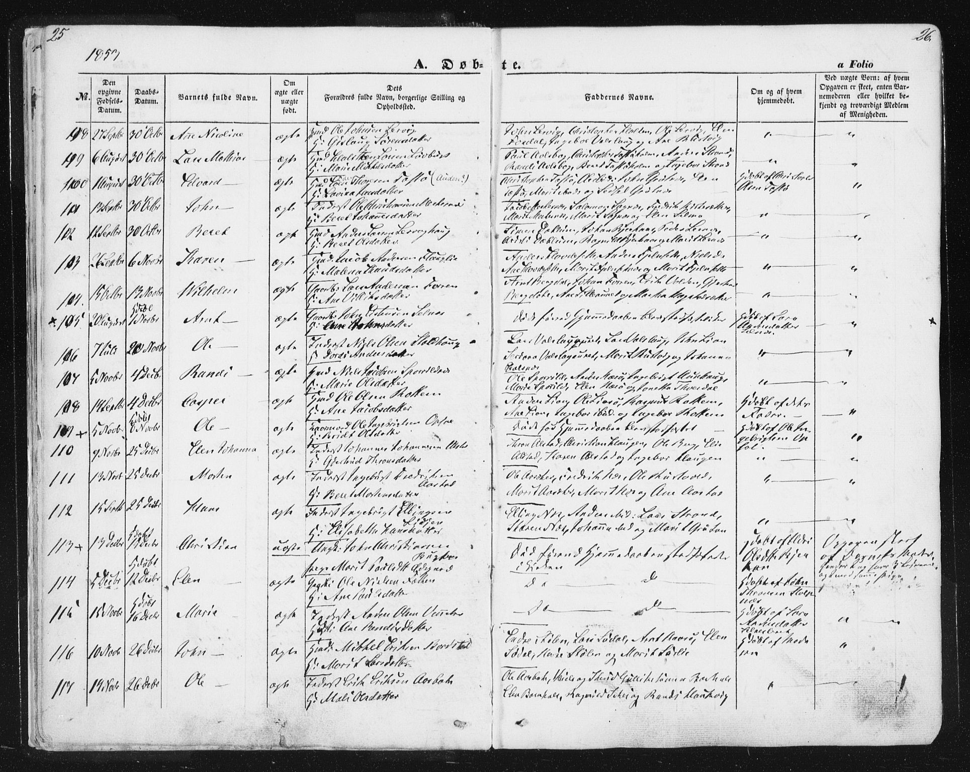 Ministerialprotokoller, klokkerbøker og fødselsregistre - Sør-Trøndelag, SAT/A-1456/630/L0494: Parish register (official) no. 630A07, 1852-1868, p. 25-26