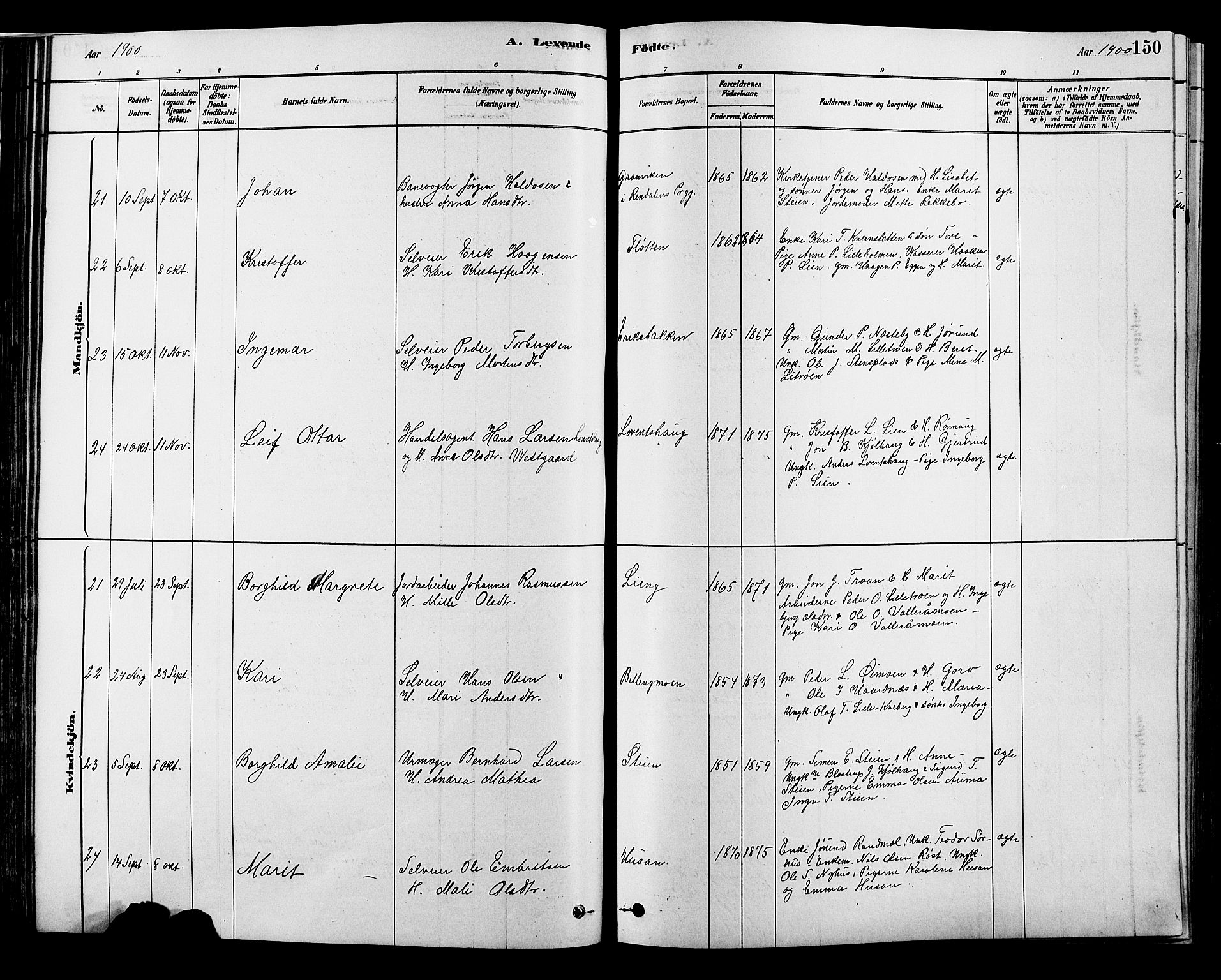 Alvdal prestekontor, AV/SAH-PREST-060/H/Ha/Hab/L0003: Parish register (copy) no. 3, 1878-1907, p. 150