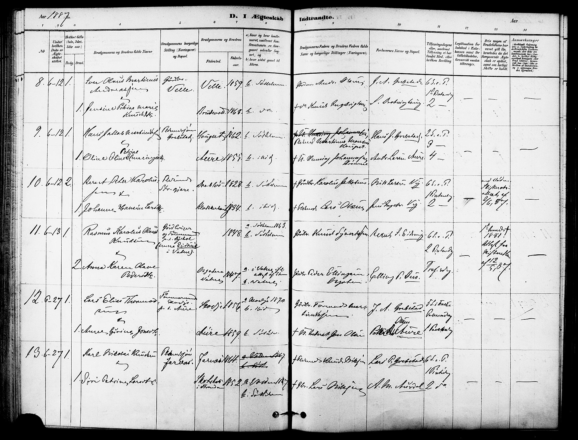 Ministerialprotokoller, klokkerbøker og fødselsregistre - Møre og Romsdal, AV/SAT-A-1454/523/L0334: Parish register (official) no. 523A01, 1878-1891