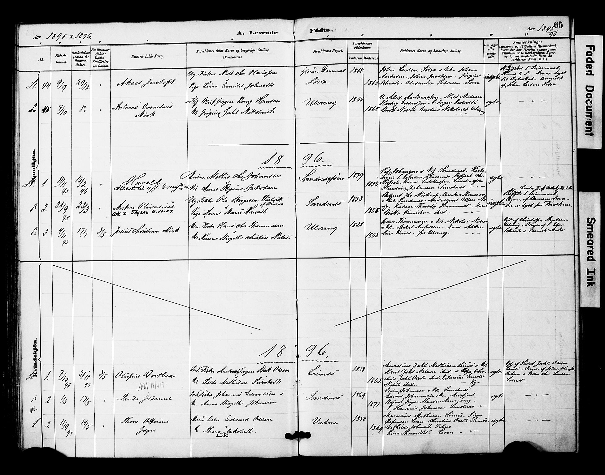 Ministerialprotokoller, klokkerbøker og fødselsregistre - Nordland, AV/SAT-A-1459/831/L0471: Parish register (official) no. 831A02, 1886-1901, p. 65