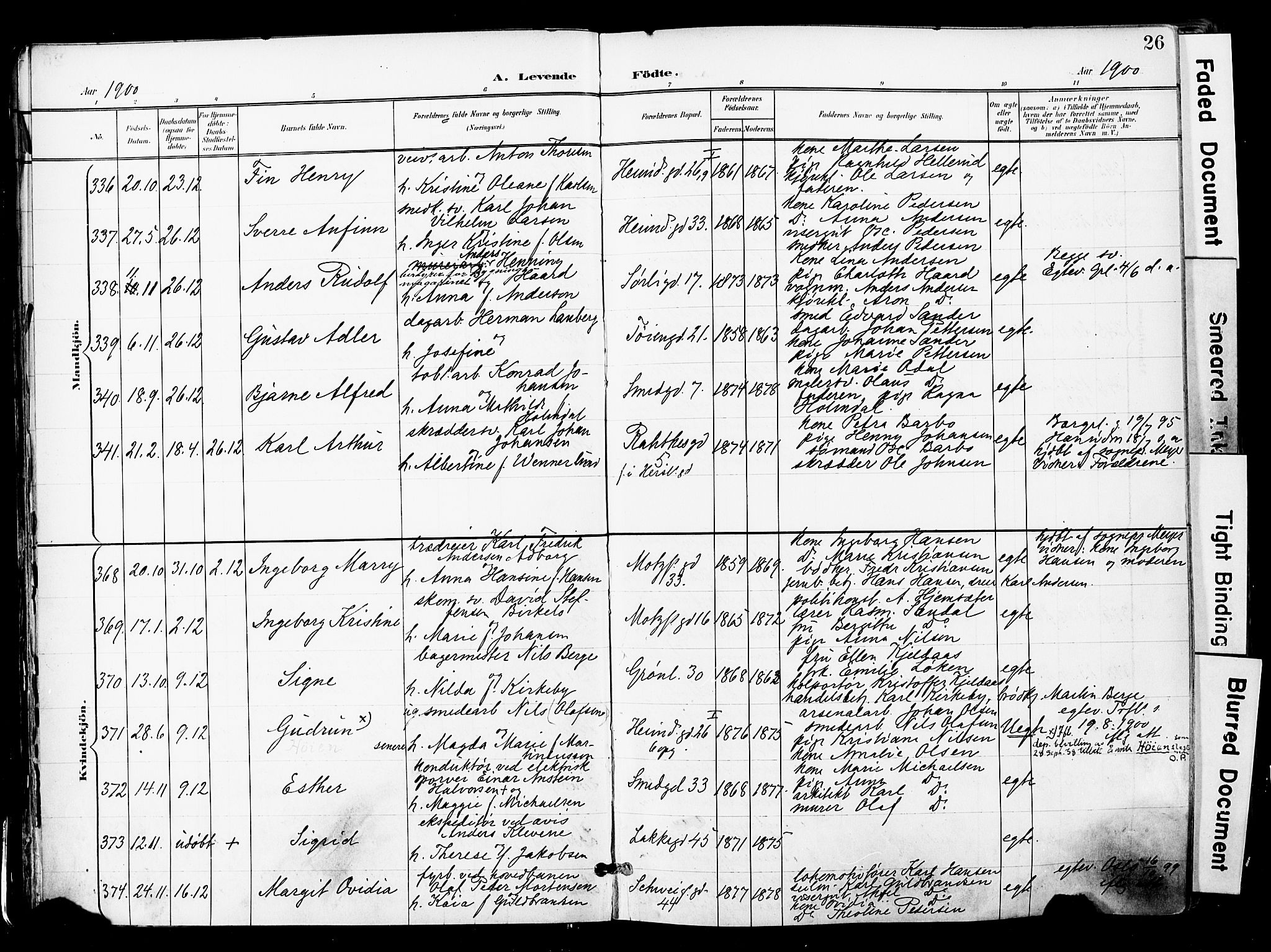 Grønland prestekontor Kirkebøker, SAO/A-10848/F/Fa/L0014: Parish register (official) no. 14, 1900-1911, p. 26