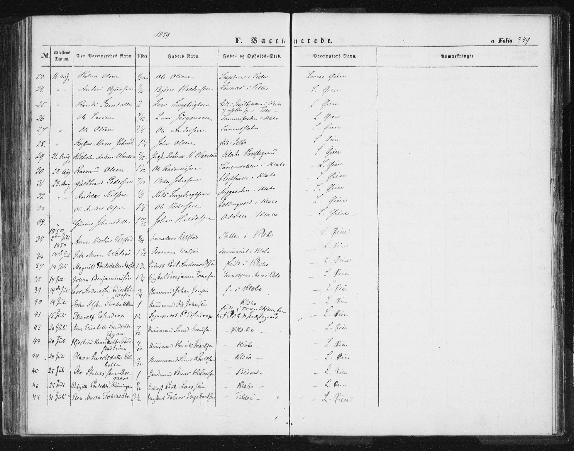 Ministerialprotokoller, klokkerbøker og fødselsregistre - Sør-Trøndelag, SAT/A-1456/618/L0441: Parish register (official) no. 618A05, 1843-1862, p. 349