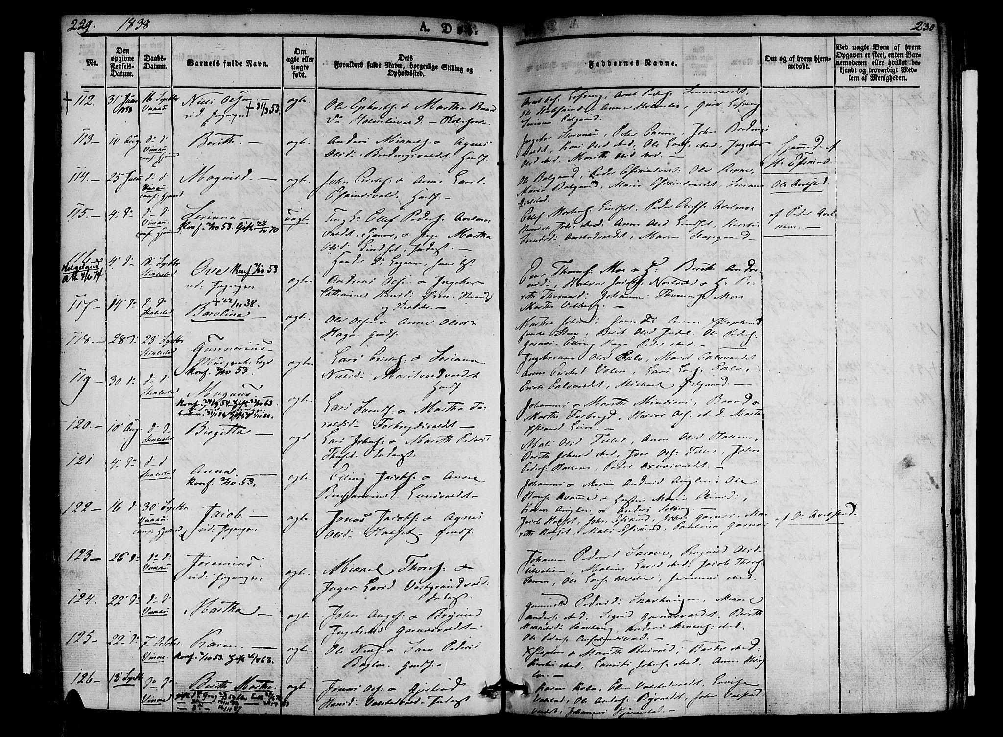 Ministerialprotokoller, klokkerbøker og fødselsregistre - Nord-Trøndelag, AV/SAT-A-1458/723/L0238: Parish register (official) no. 723A07, 1831-1840, p. 229-230