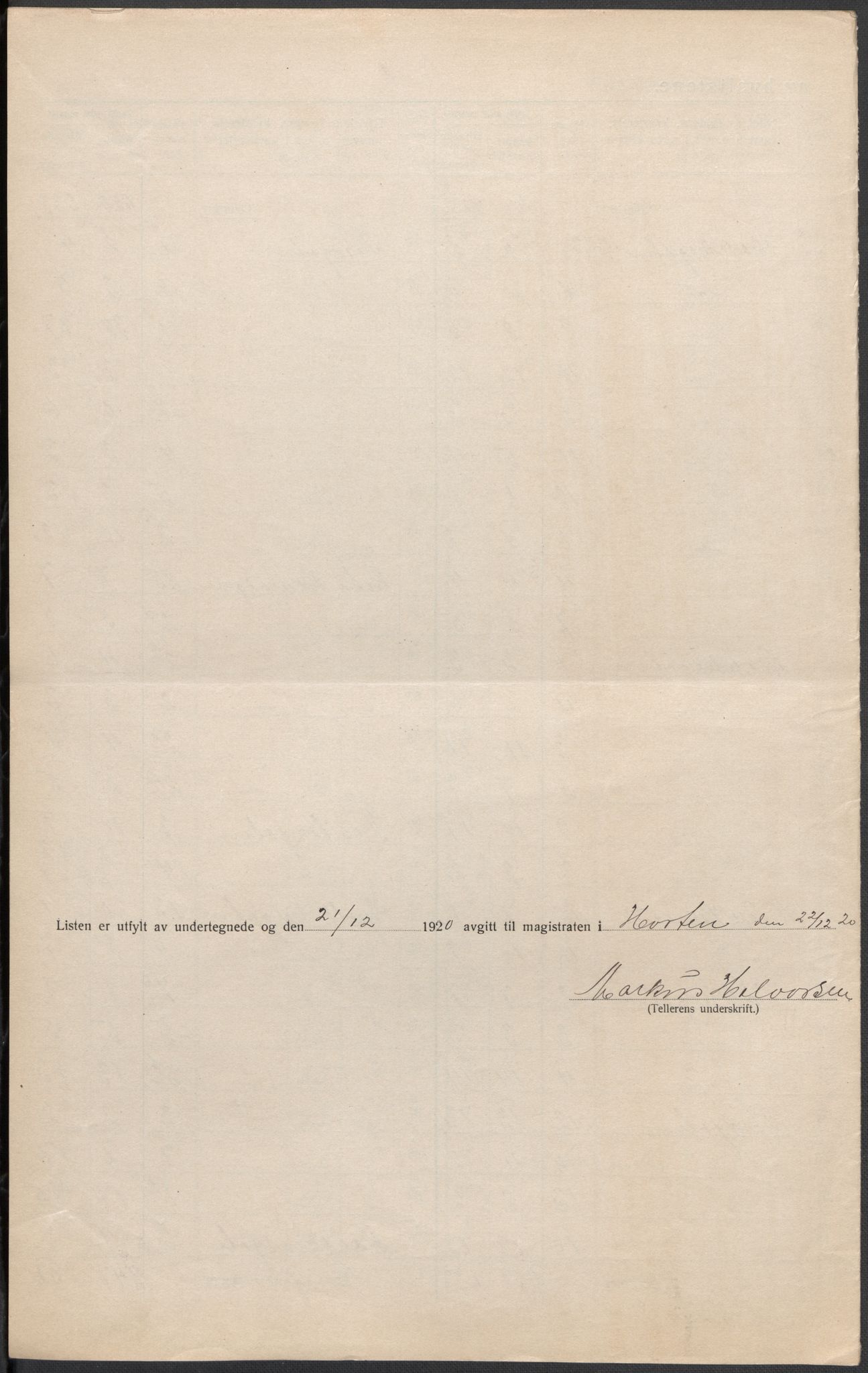 SAKO, 1920 census for Horten, 1920, p. 22