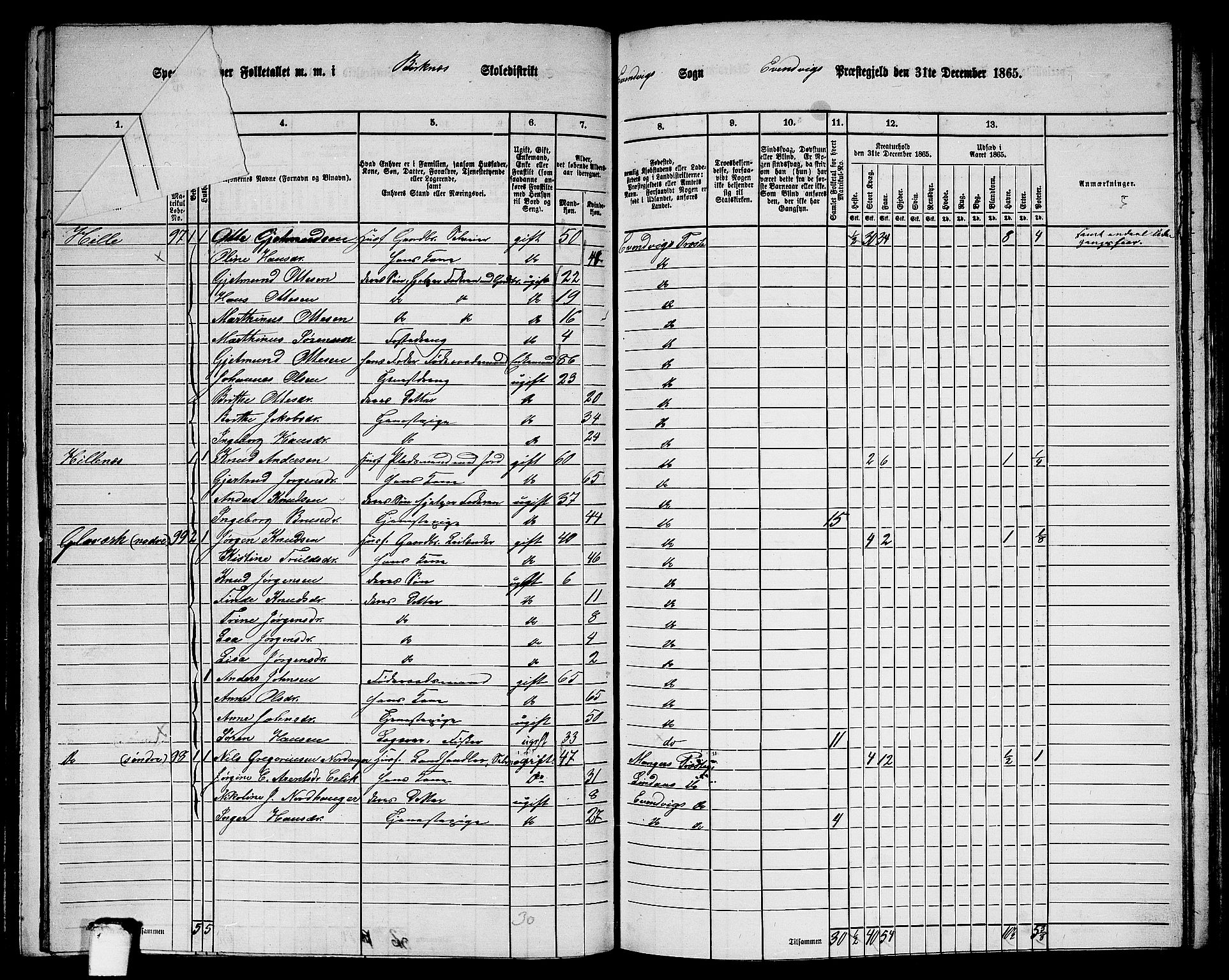 RA, 1865 census for Eivindvik, 1865, p. 118