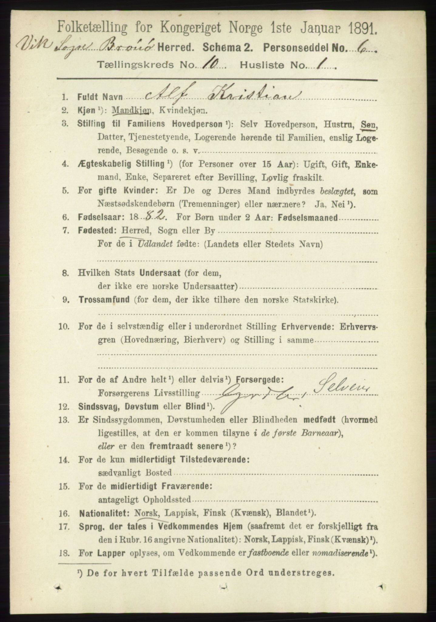 RA, 1891 census for 1814 Brønnøy, 1891, p. 5728