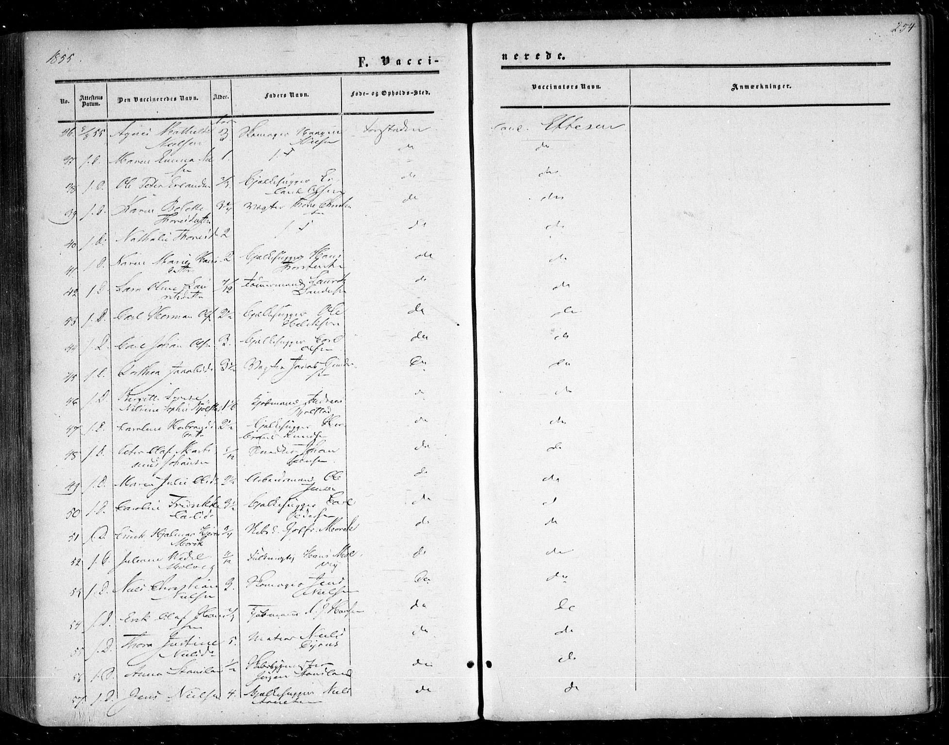 Glemmen prestekontor Kirkebøker, AV/SAO-A-10908/F/Fa/L0007: Parish register (official) no. 7, 1853-1862, p. 254