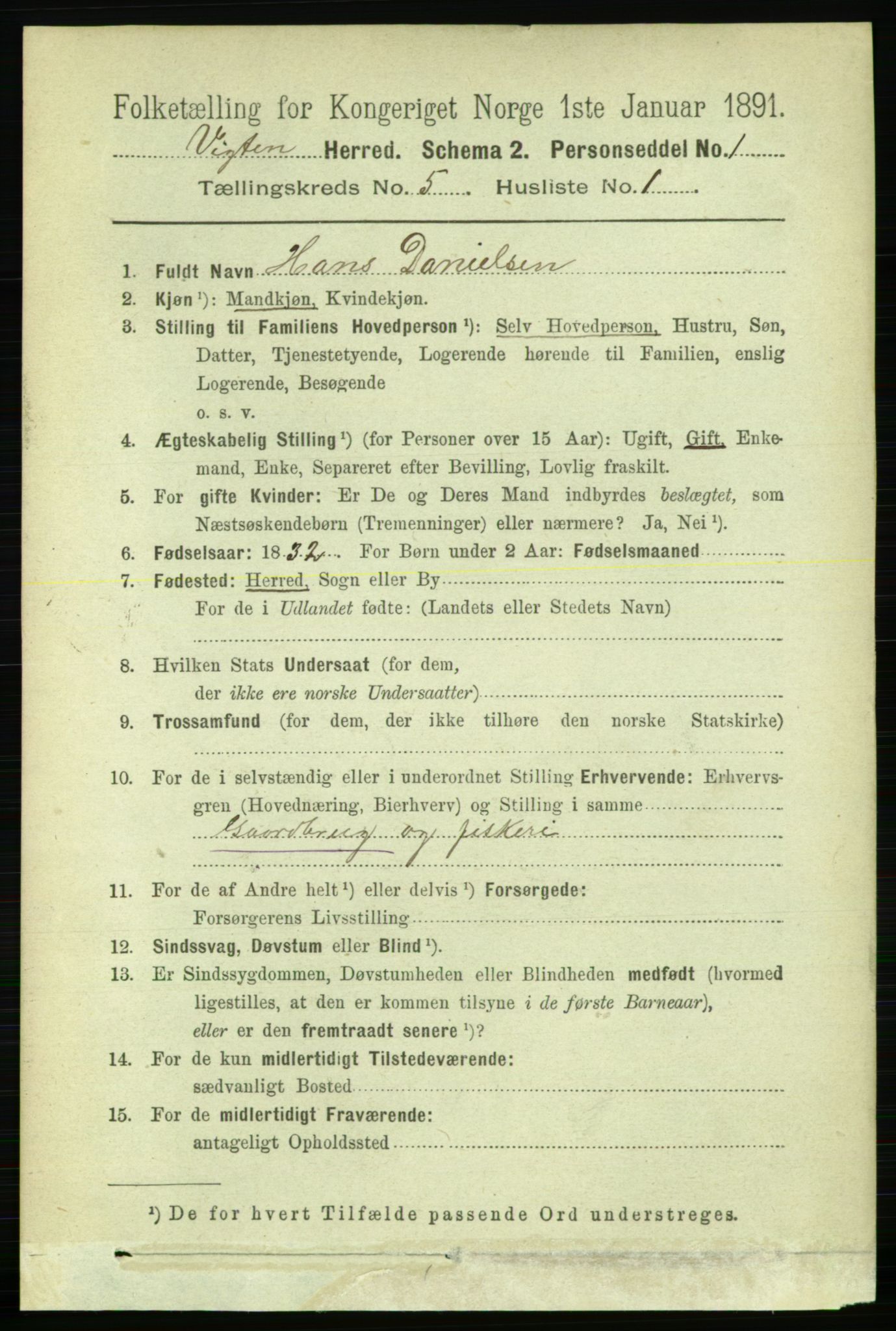 RA, 1891 census for 1750 Vikna, 1891, p. 2842