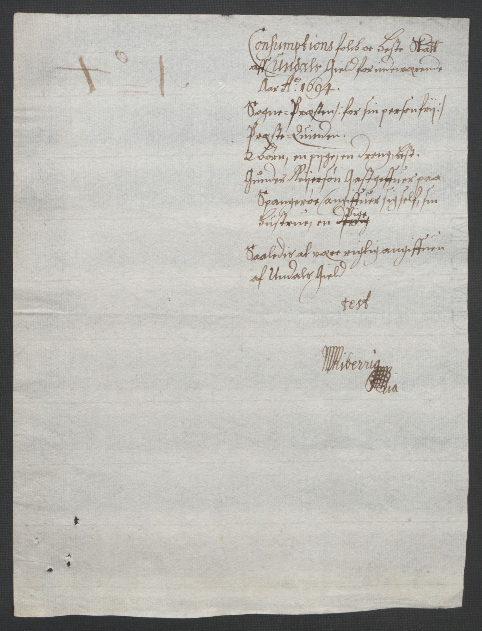 Rentekammeret inntil 1814, Reviderte regnskaper, Fogderegnskap, AV/RA-EA-4092/R43/L2545: Fogderegnskap Lista og Mandal, 1694-1695, p. 75