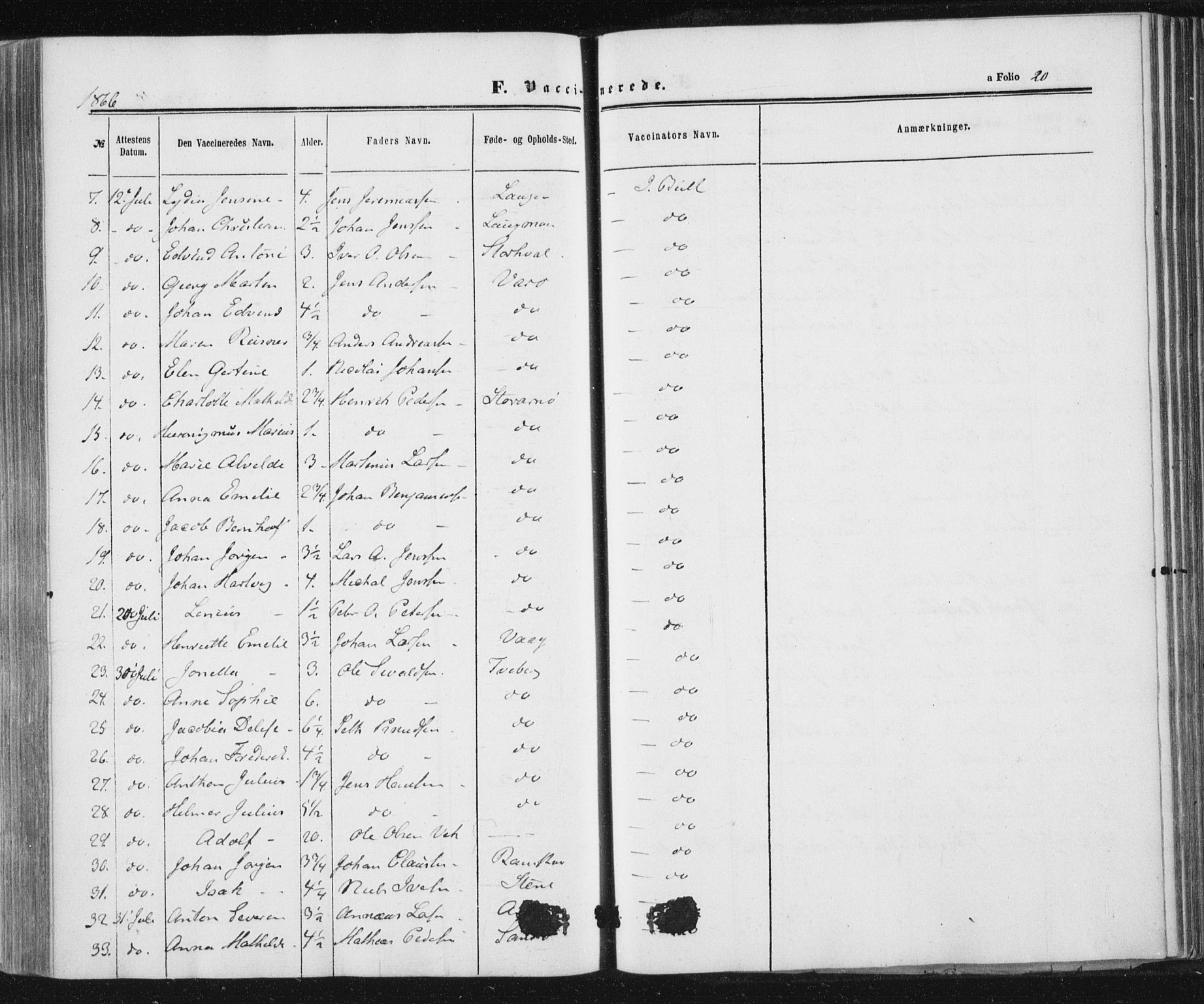 Ministerialprotokoller, klokkerbøker og fødselsregistre - Nord-Trøndelag, SAT/A-1458/784/L0670: Parish register (official) no. 784A05, 1860-1876, p. 20