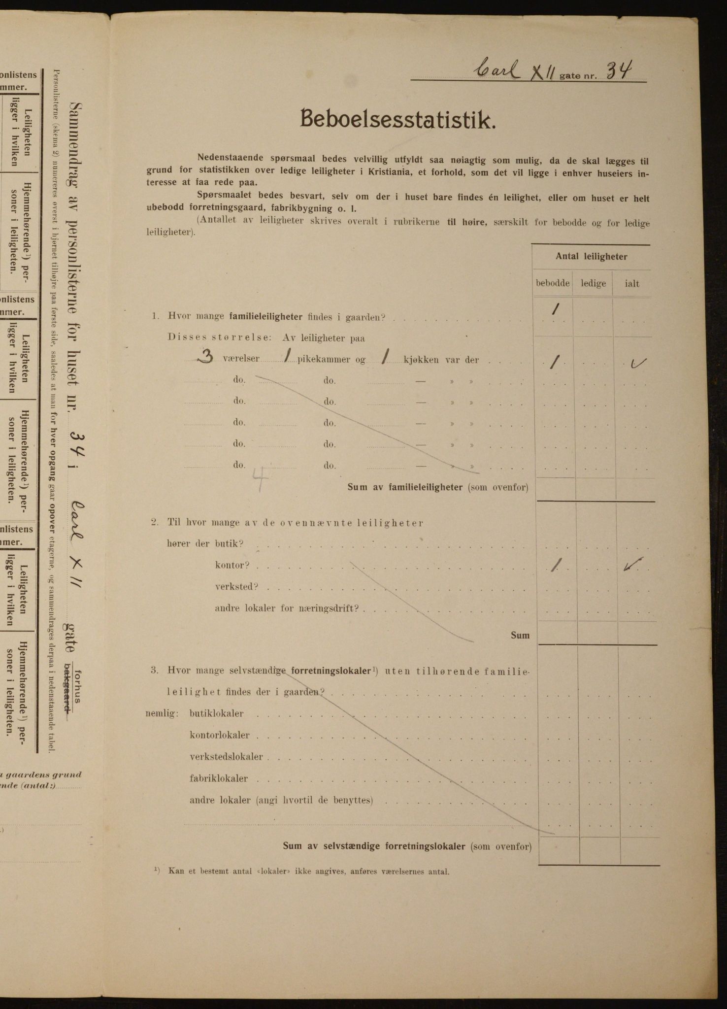 OBA, Municipal Census 1910 for Kristiania, 1910, p. 47266