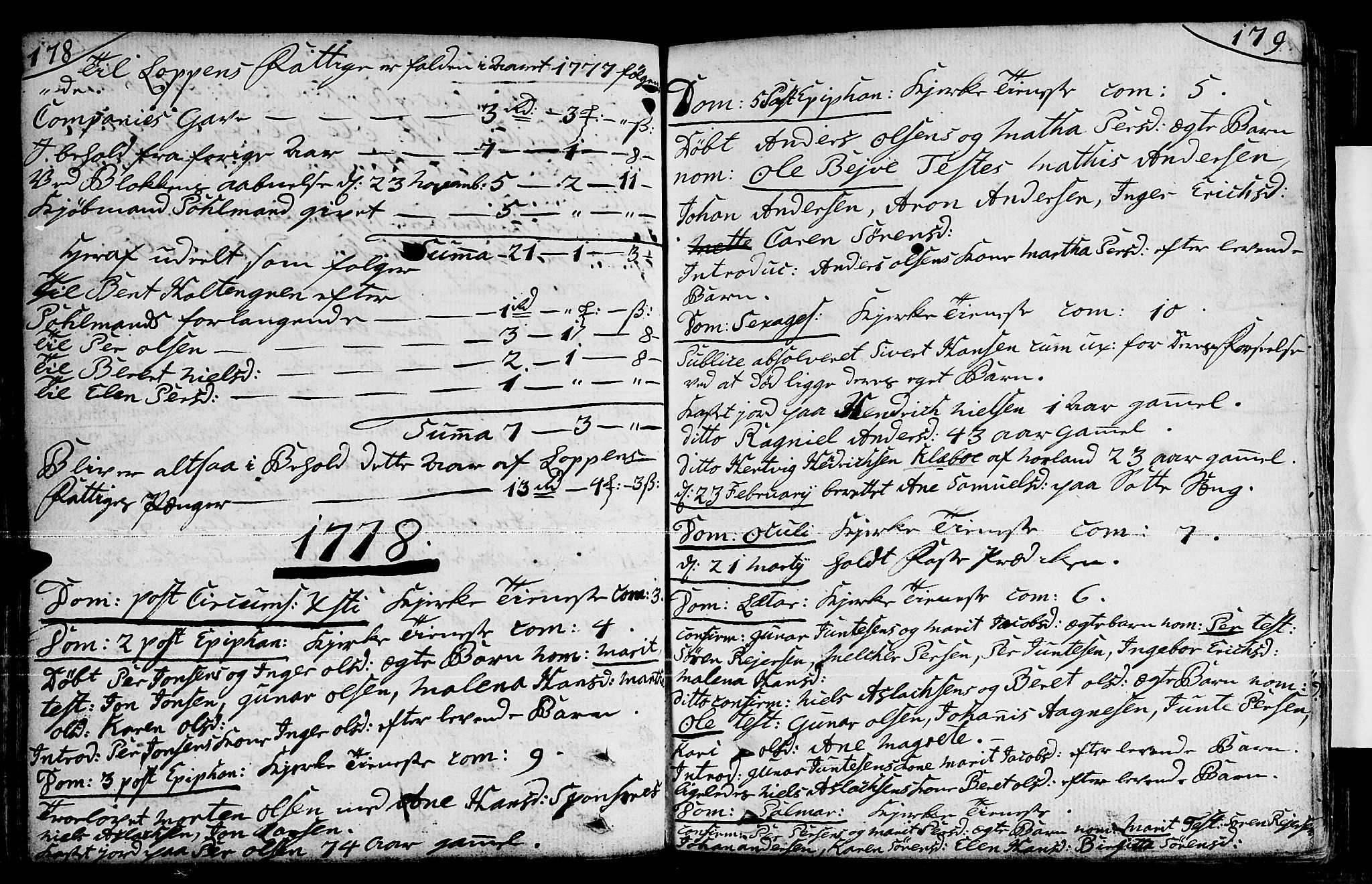 Loppa sokneprestkontor, AV/SATØ-S-1339/H/Ha/L0001kirke: Parish register (official) no. 1 /1, 1753-1784, p. 178-179