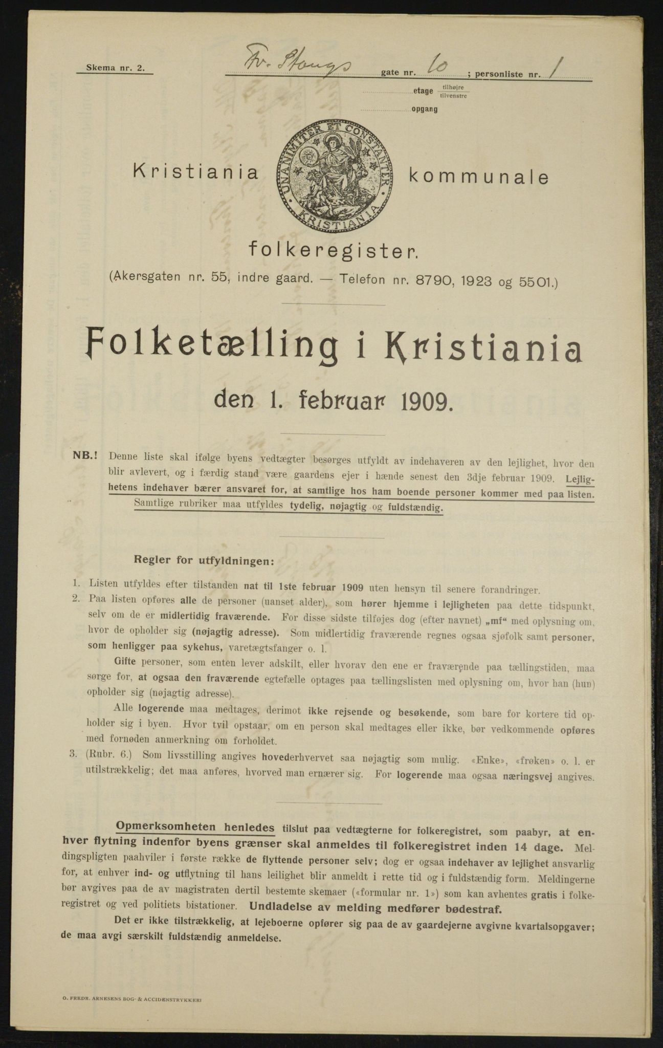 OBA, Municipal Census 1909 for Kristiania, 1909, p. 24112