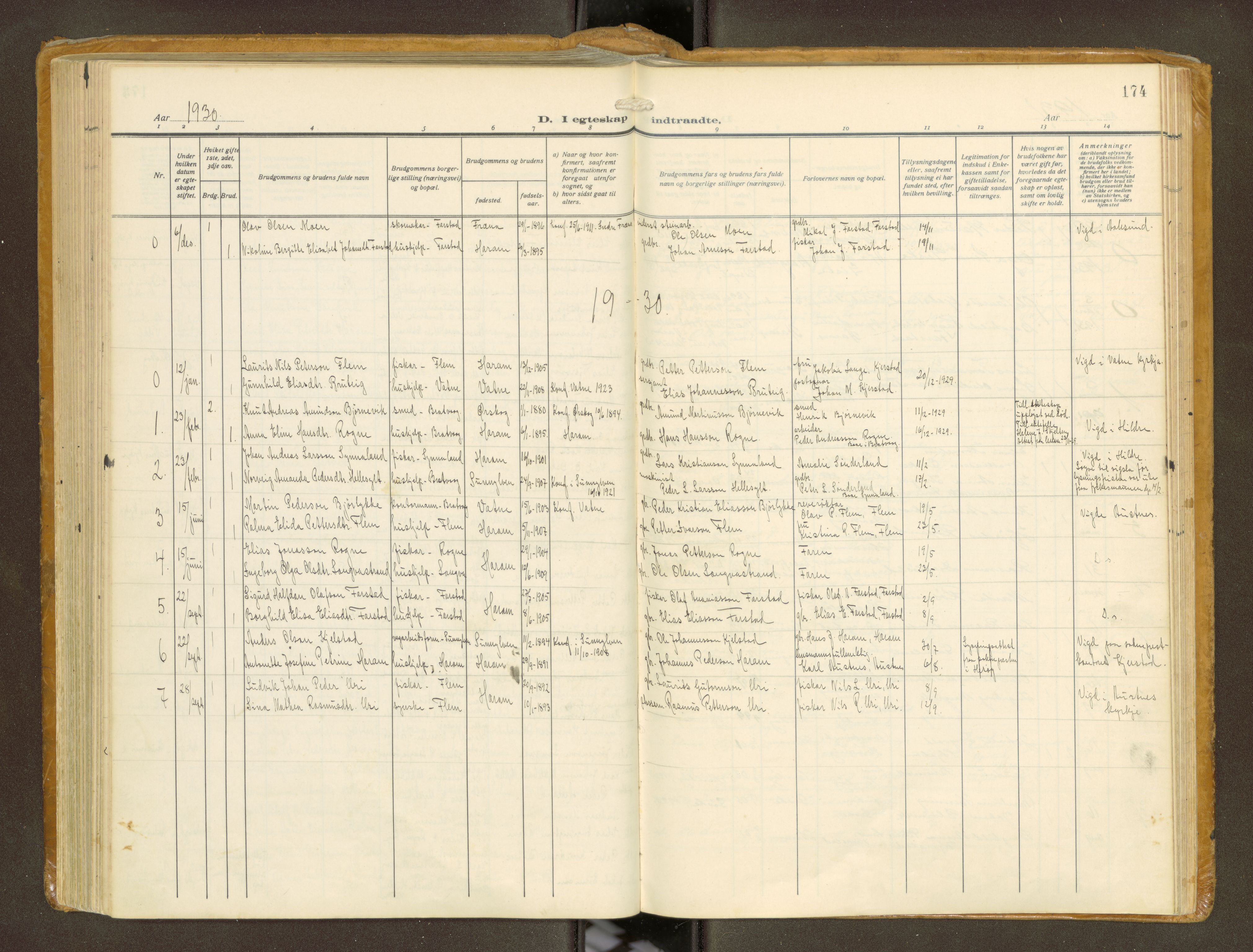 Ministerialprotokoller, klokkerbøker og fødselsregistre - Møre og Romsdal, AV/SAT-A-1454/536/L0518: Parish register (official) no. 536A--, 1914-1931, p. 174