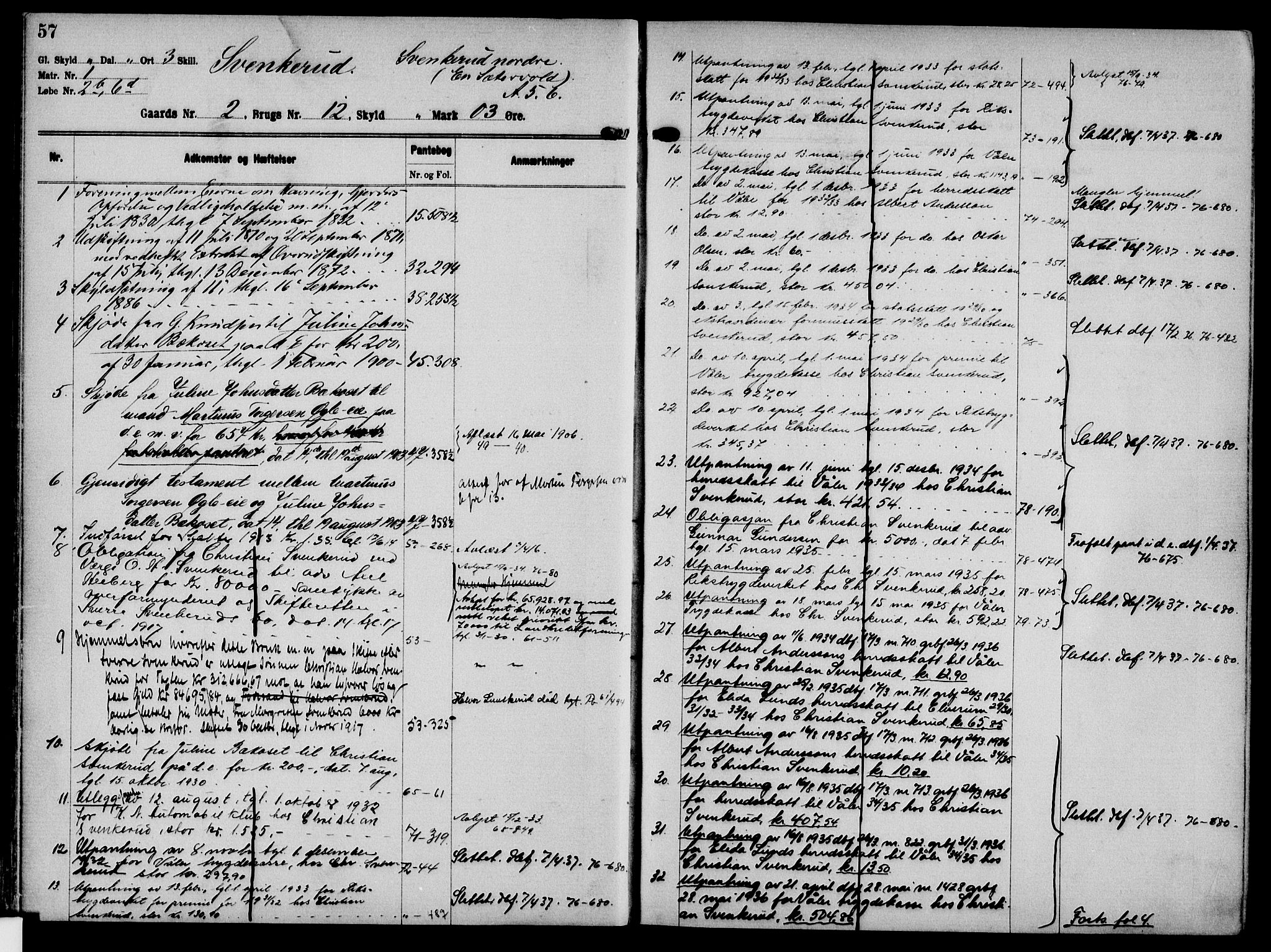 Solør tingrett, AV/SAH-TING-008/H/Ha/Hak/L0001: Mortgage register no. I, 1900-1935, p. 57