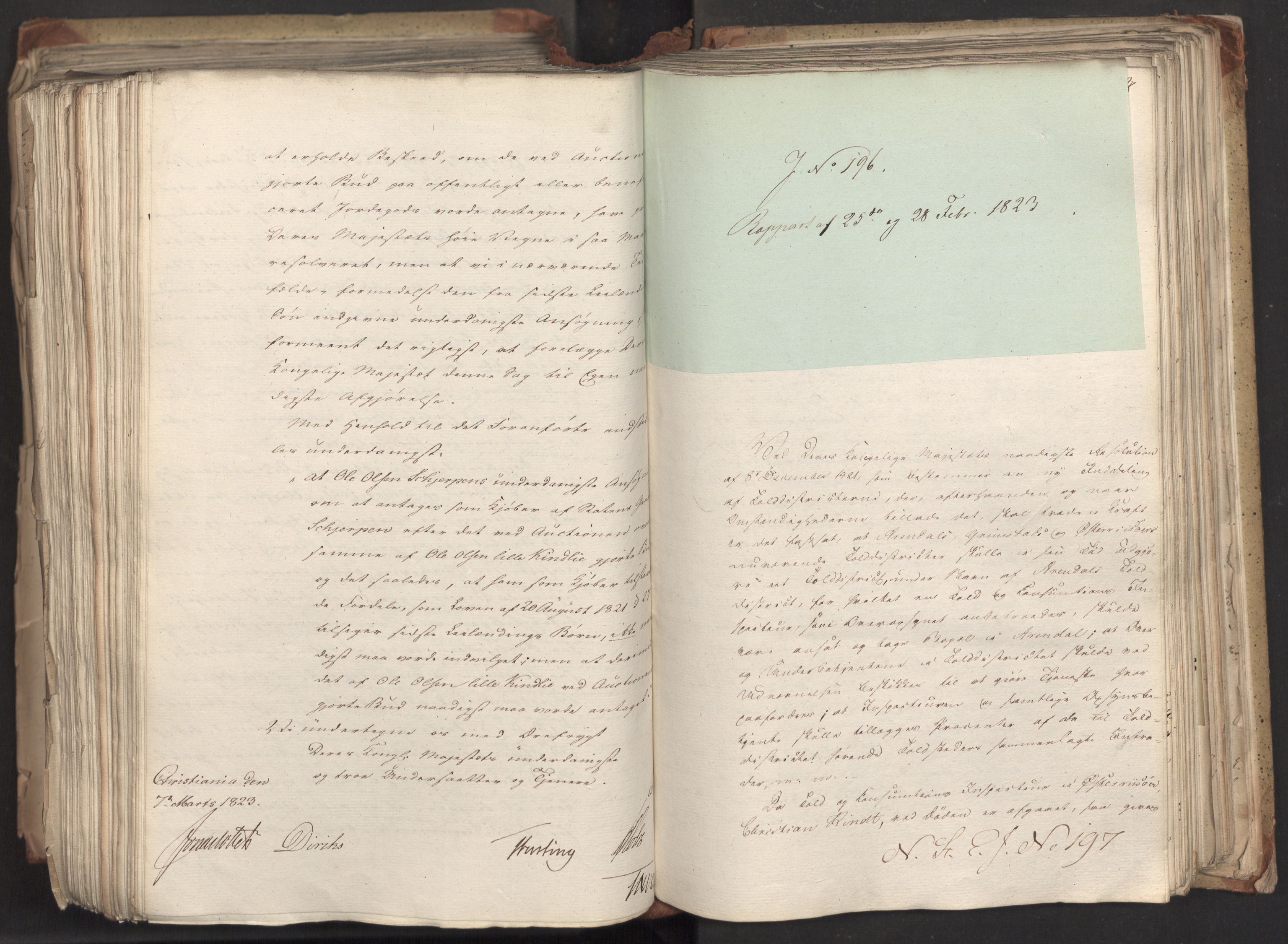 Statsrådsavdelingen i Stockholm, AV/RA-S-1003/D/Da/L0033: Regjeringsinnstillinger nr. 1-274, 1823, p. 502