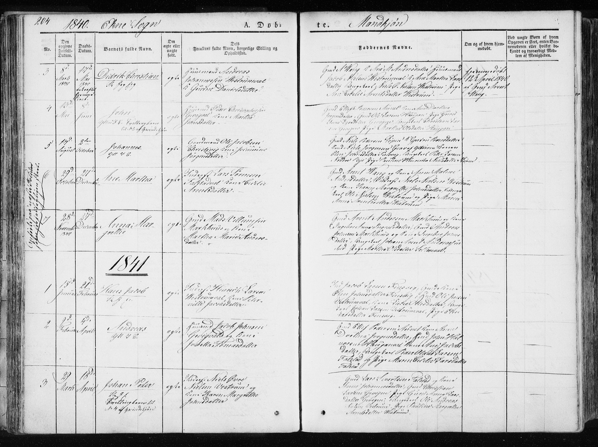 Ministerialprotokoller, klokkerbøker og fødselsregistre - Nord-Trøndelag, SAT/A-1458/717/L0154: Parish register (official) no. 717A06 /2, 1836-1849, p. 204