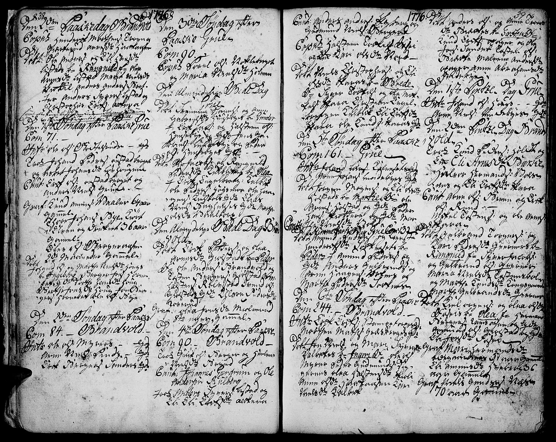 Grue prestekontor, SAH/PREST-036/H/Ha/Haa/L0003: Parish register (official) no. 3, 1774-1792, p. 38-39