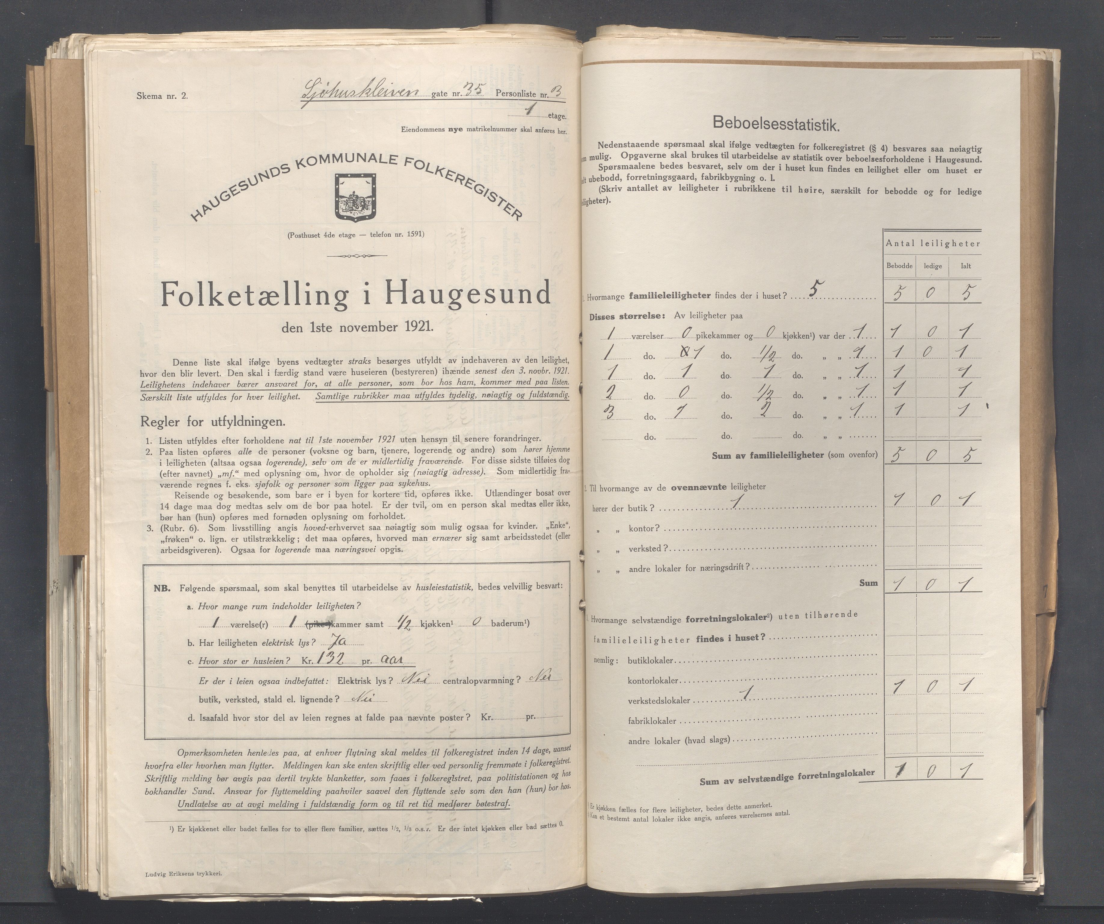 IKAR, Local census 1.11.1921 for Haugesund, 1921, p. 6583