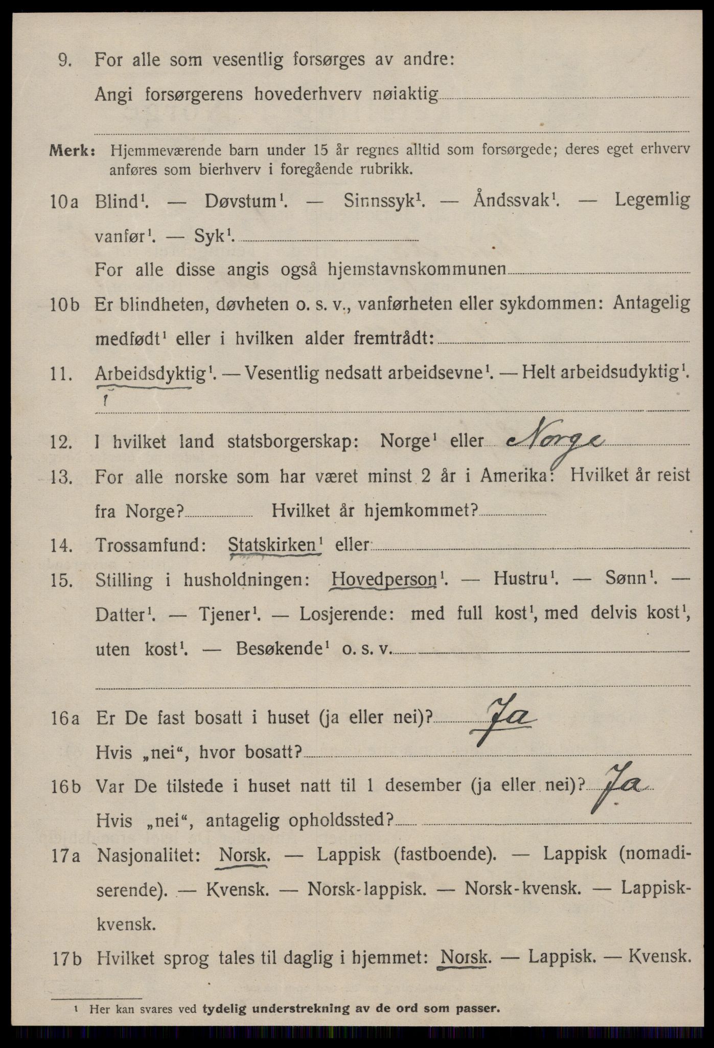 SAT, 1920 census for Strinda, 1920, p. 14145