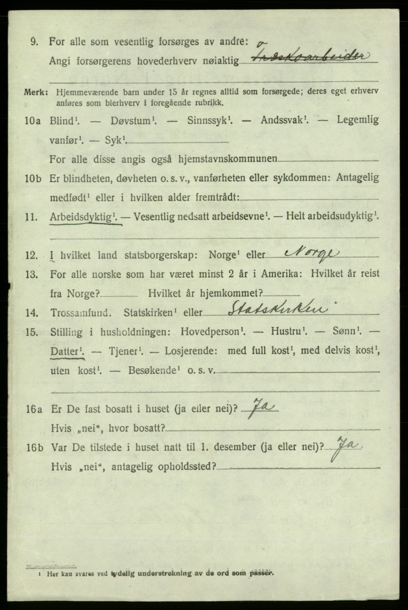 SAB, 1920 census for Jondal, 1920, p. 4239