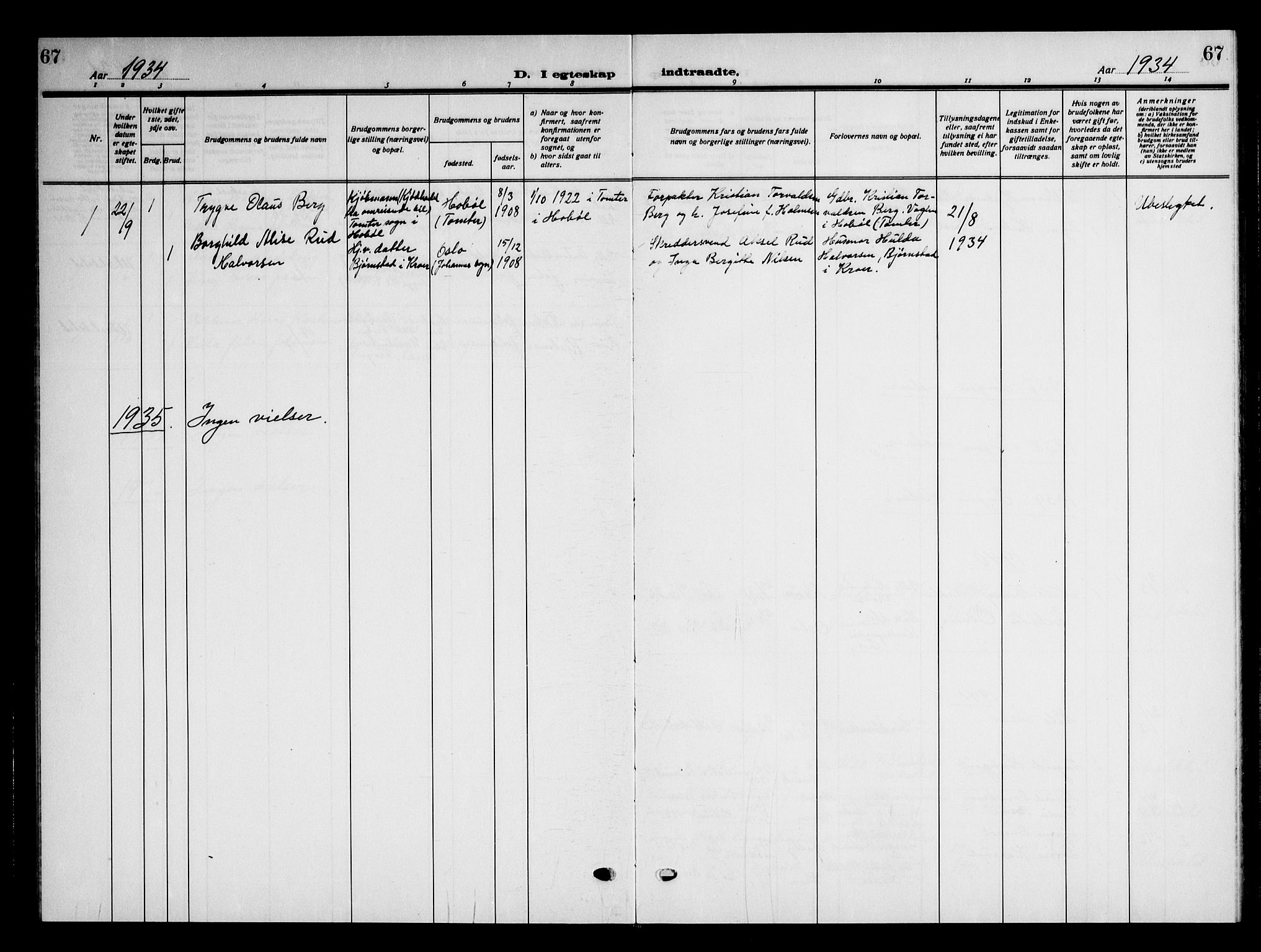 Ås prestekontor Kirkebøker, SAO/A-10894/G/Gc/L0002: Parish register (copy) no. III 2, 1925-1951, p. 67