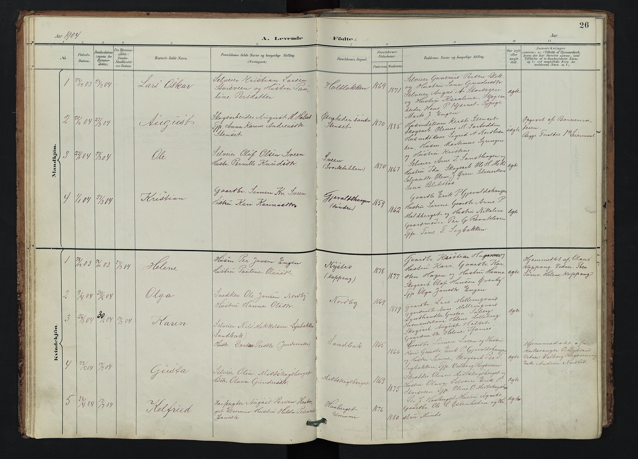Trysil prestekontor, AV/SAH-PREST-046/H/Ha/Hab/L0007: Parish register (copy) no. 7, 1896-1948, p. 26