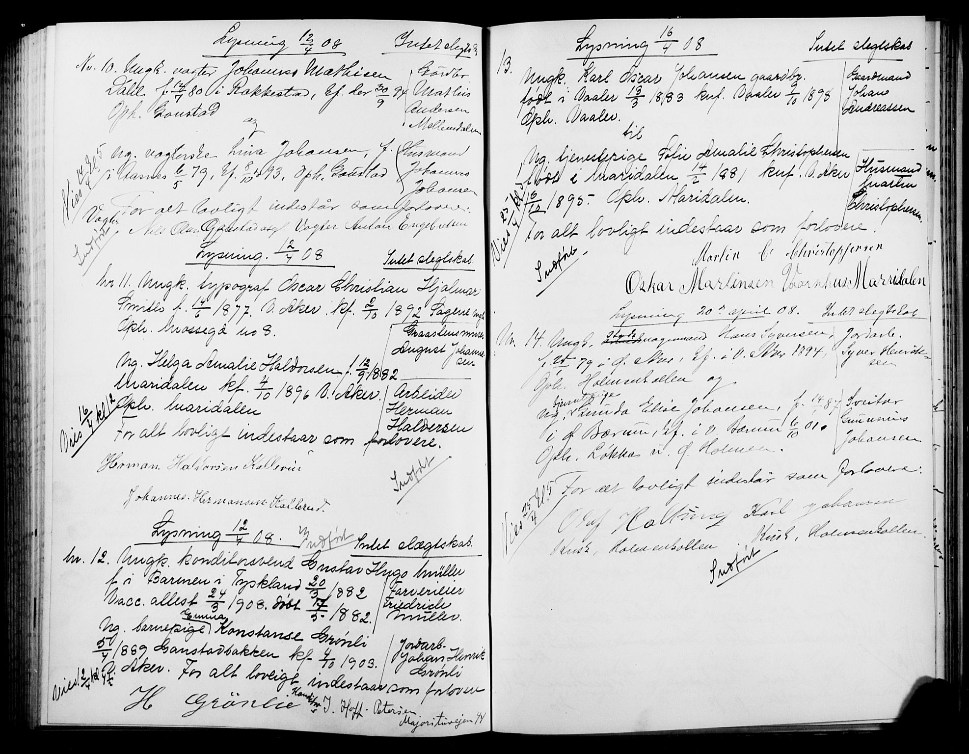 Vestre Aker prestekontor Kirkebøker, AV/SAO-A-10025/H/Ha/L0003: Banns register no. 3, 1898-1912