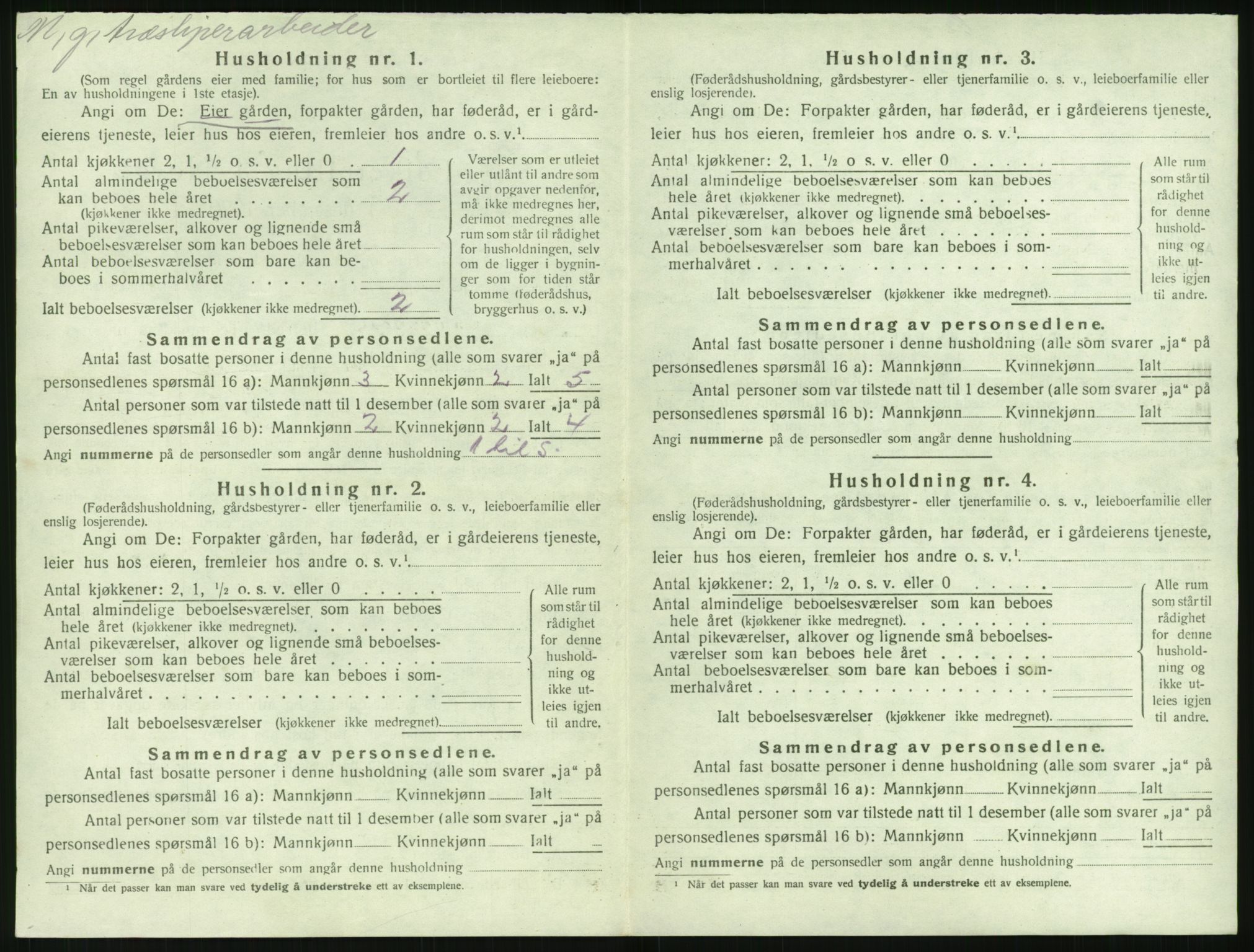 SAK, 1920 census for Øyestad, 1920, p. 985