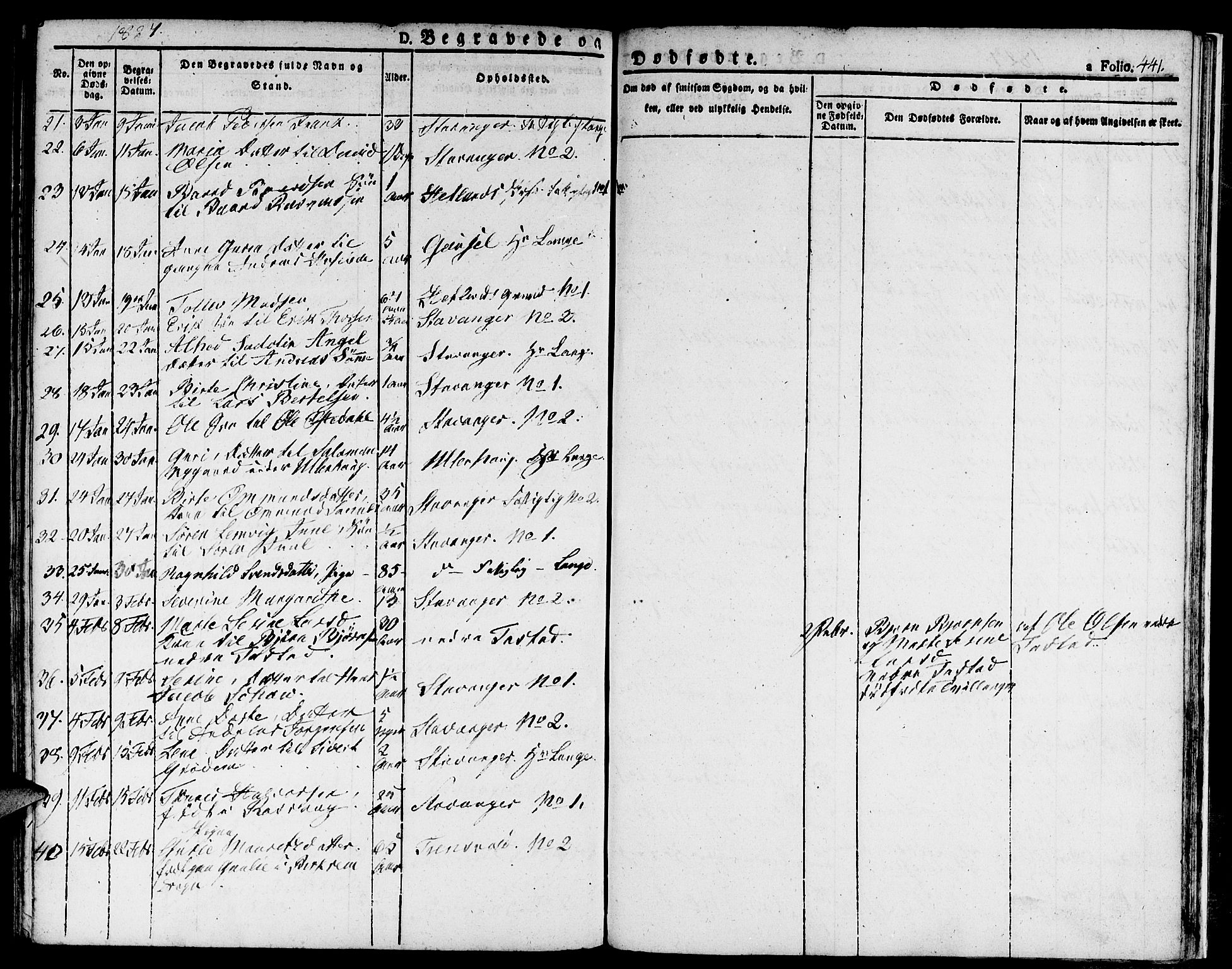 Domkirken sokneprestkontor, AV/SAST-A-101812/001/30/30BA/L0009: Parish register (official) no. A 9, 1821-1832, p. 441