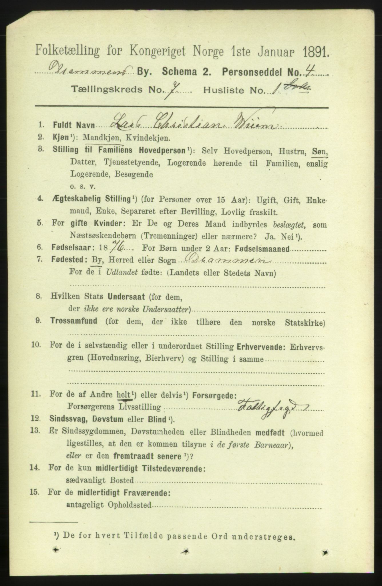 RA, 1891 census for 0602 Drammen, 1891, p. 6355