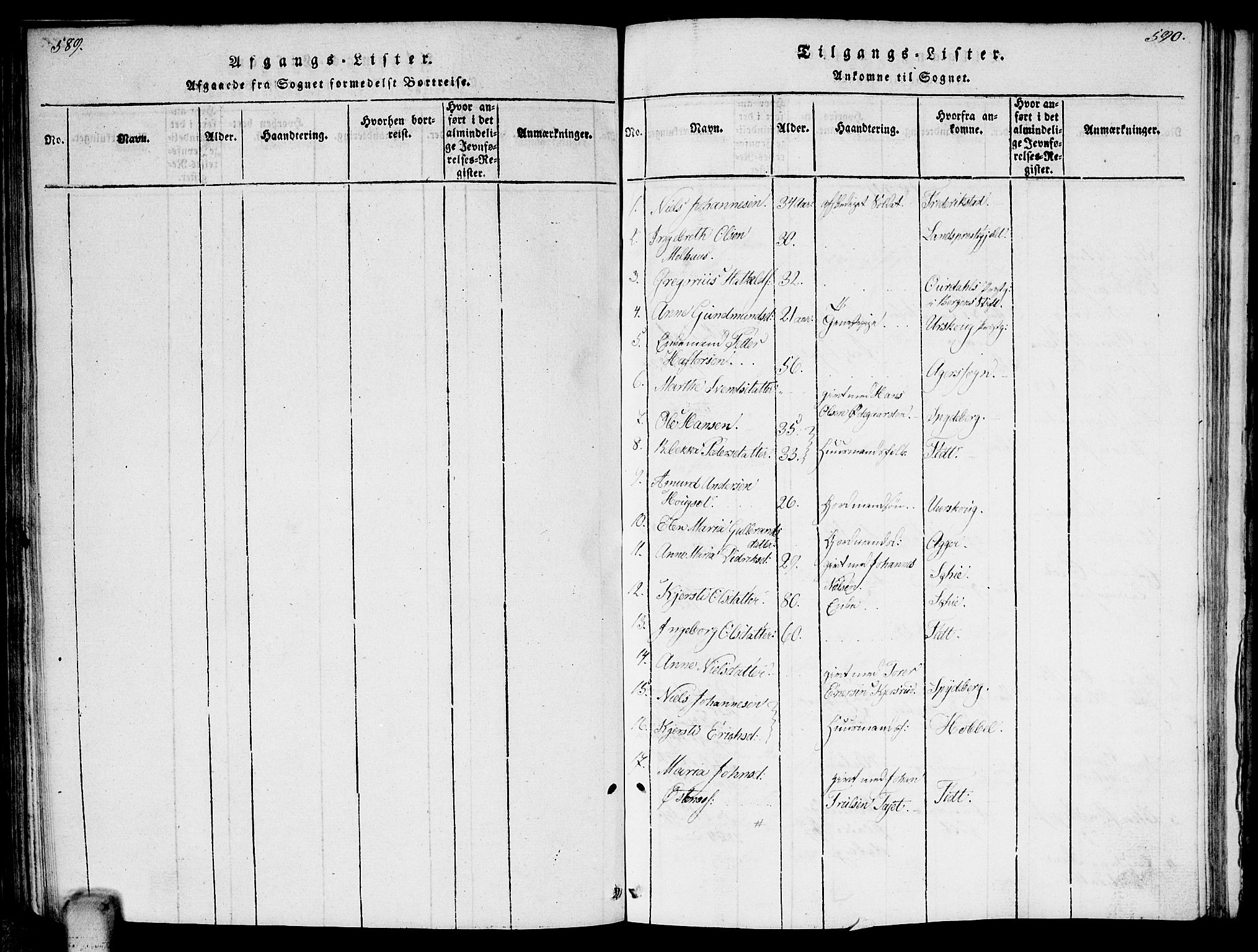 Enebakk prestekontor Kirkebøker, SAO/A-10171c/F/Fa/L0006: Parish register (official) no. I 6, 1815-1832, p. 589-590